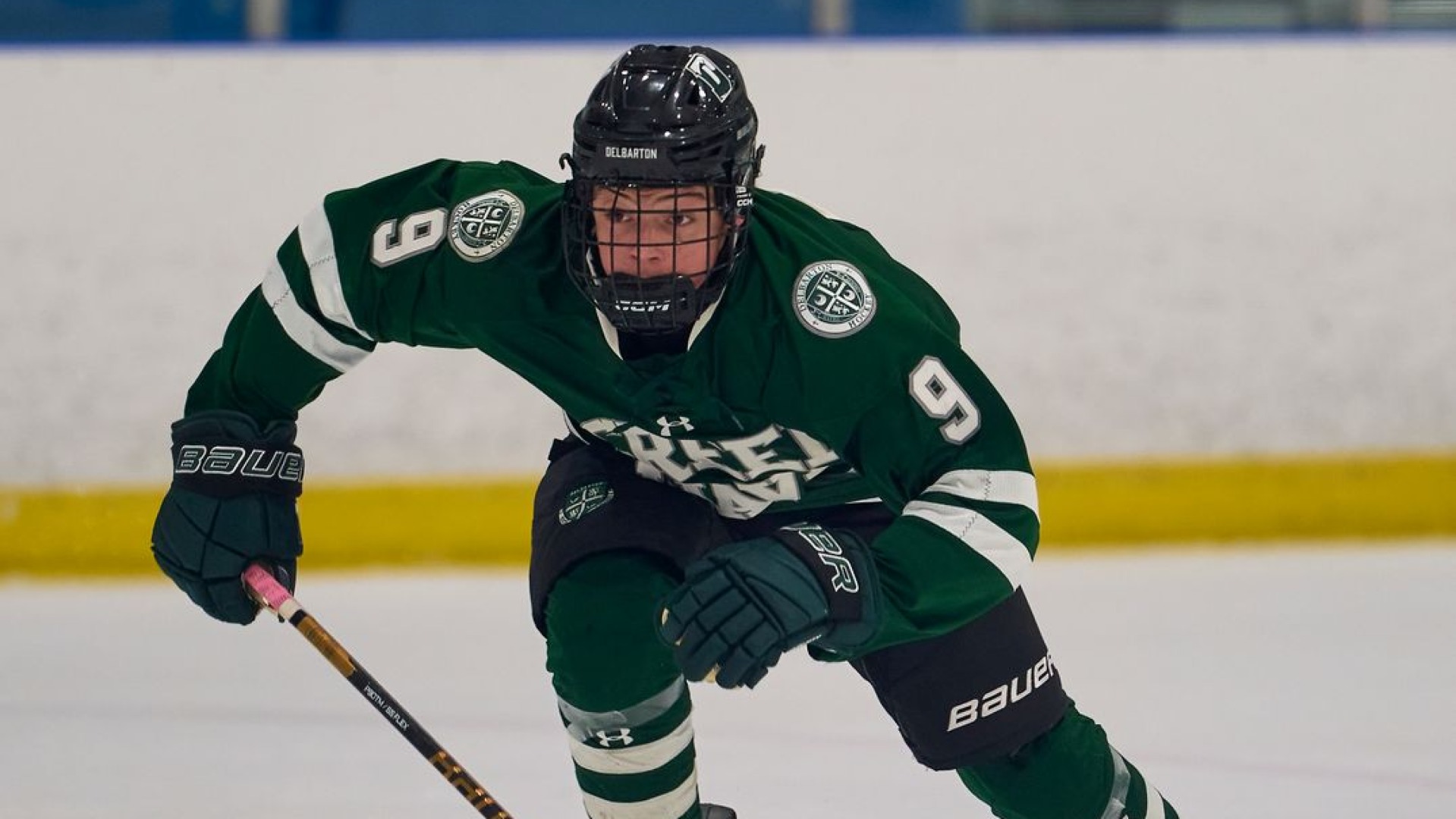 hockey player skating down the ice