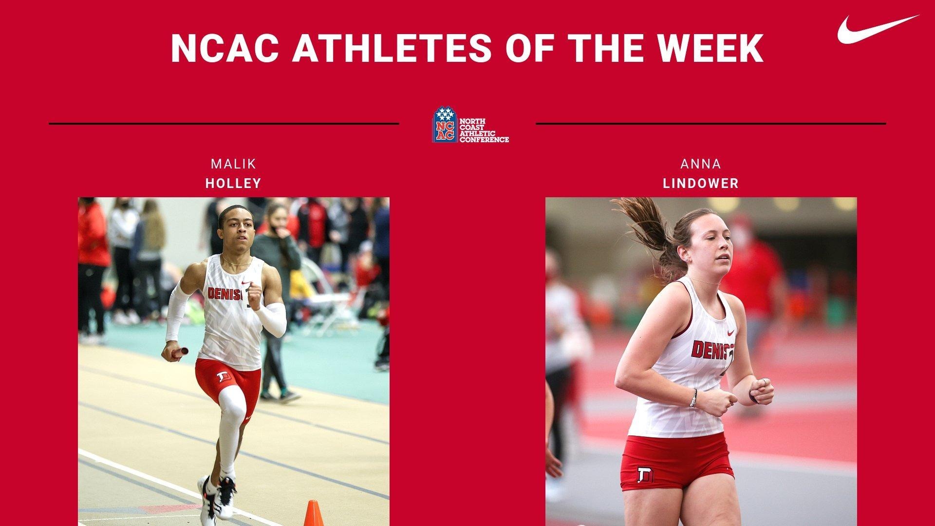 Holley, Lindower earn NCAC Athlete of the Week awards Denison University