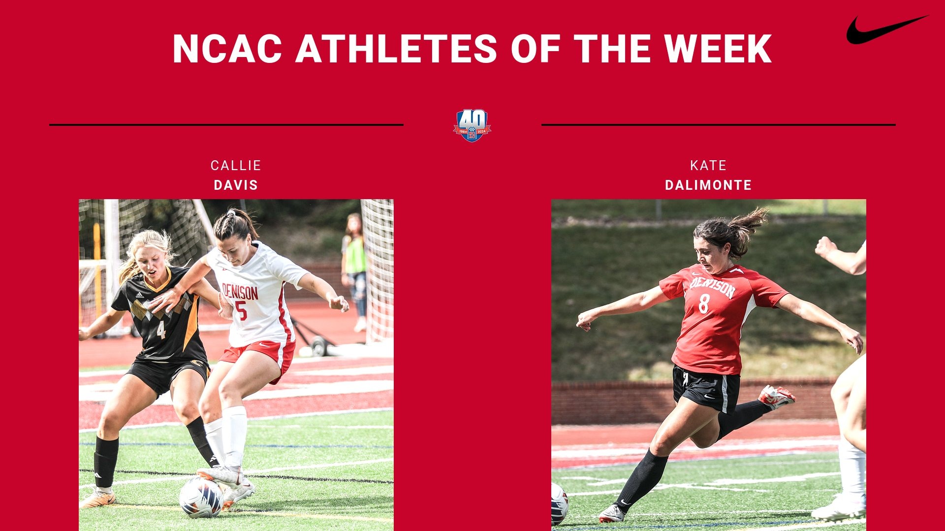 Big Red sweep women’s soccer conference athlete of the week awards Denison University