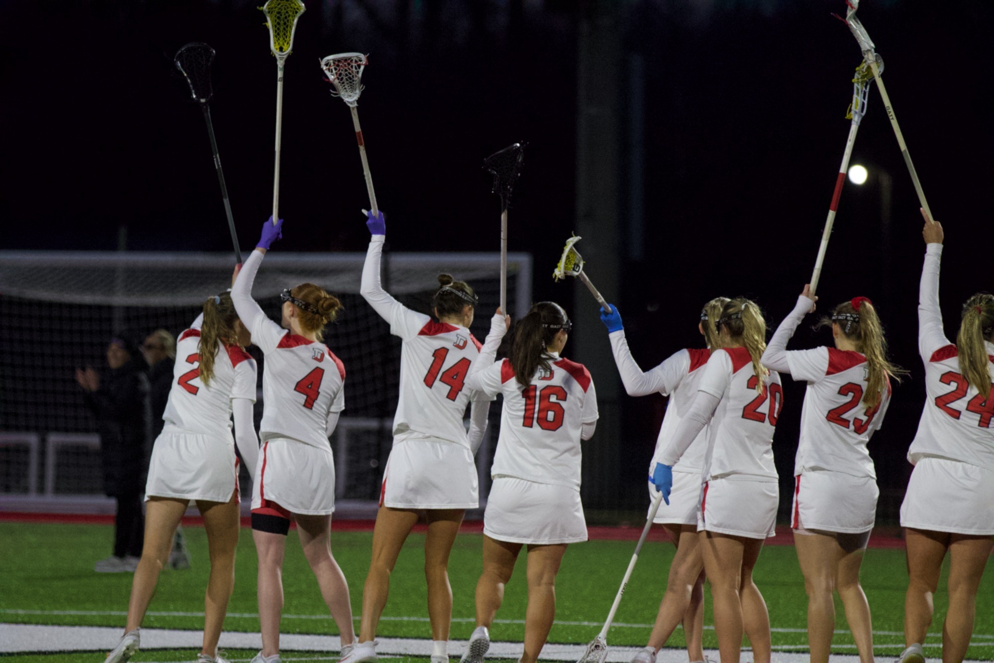 Women's LAX celebrates win