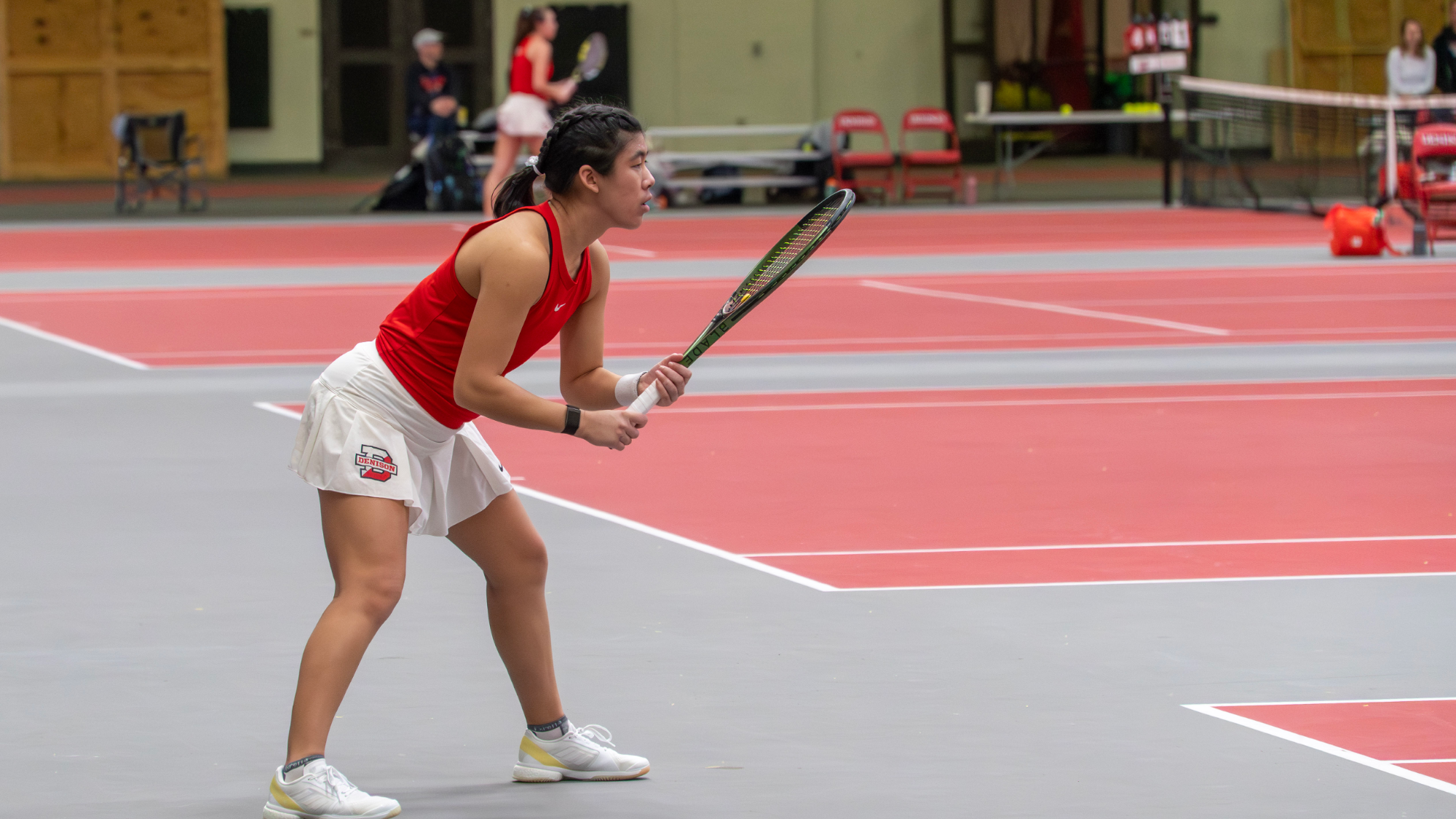 Peyton preparing for the serve recieve