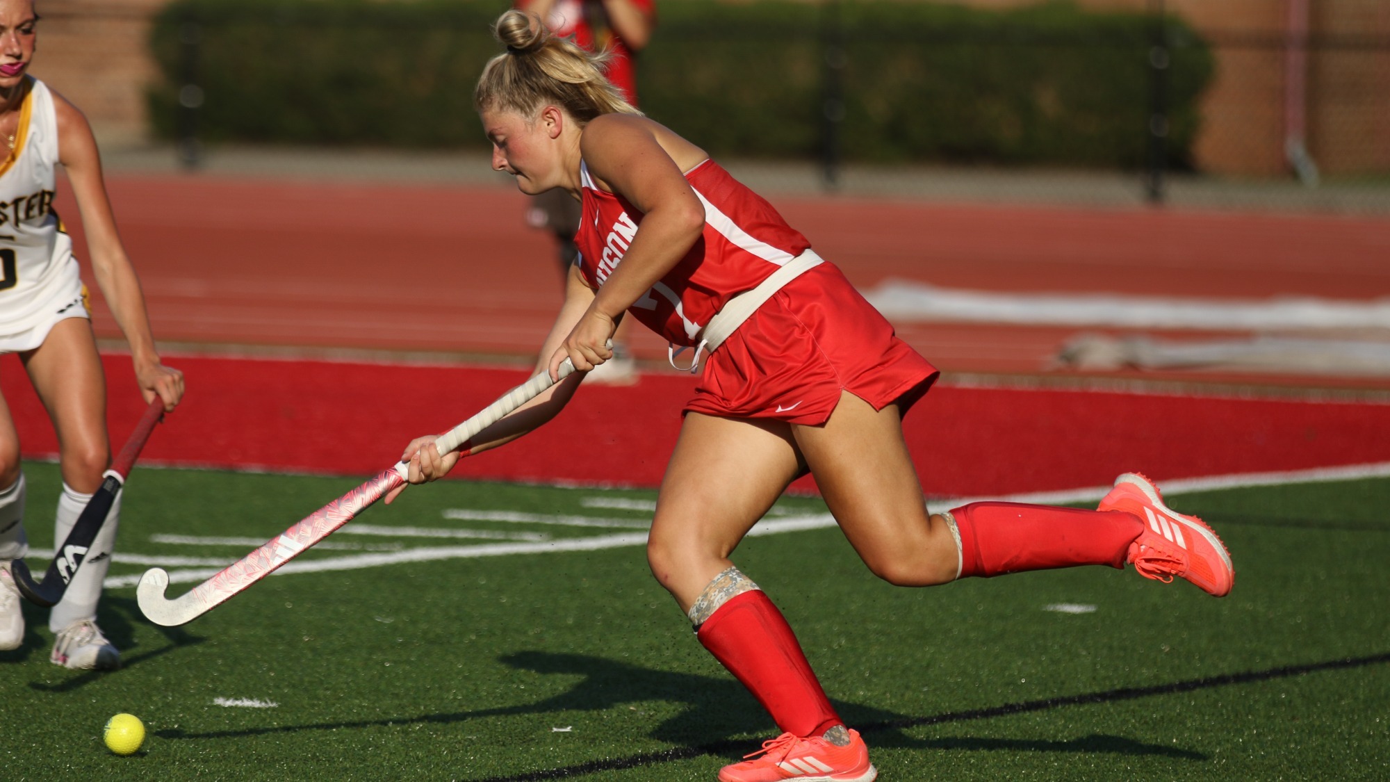 Keil crossing the ball to score