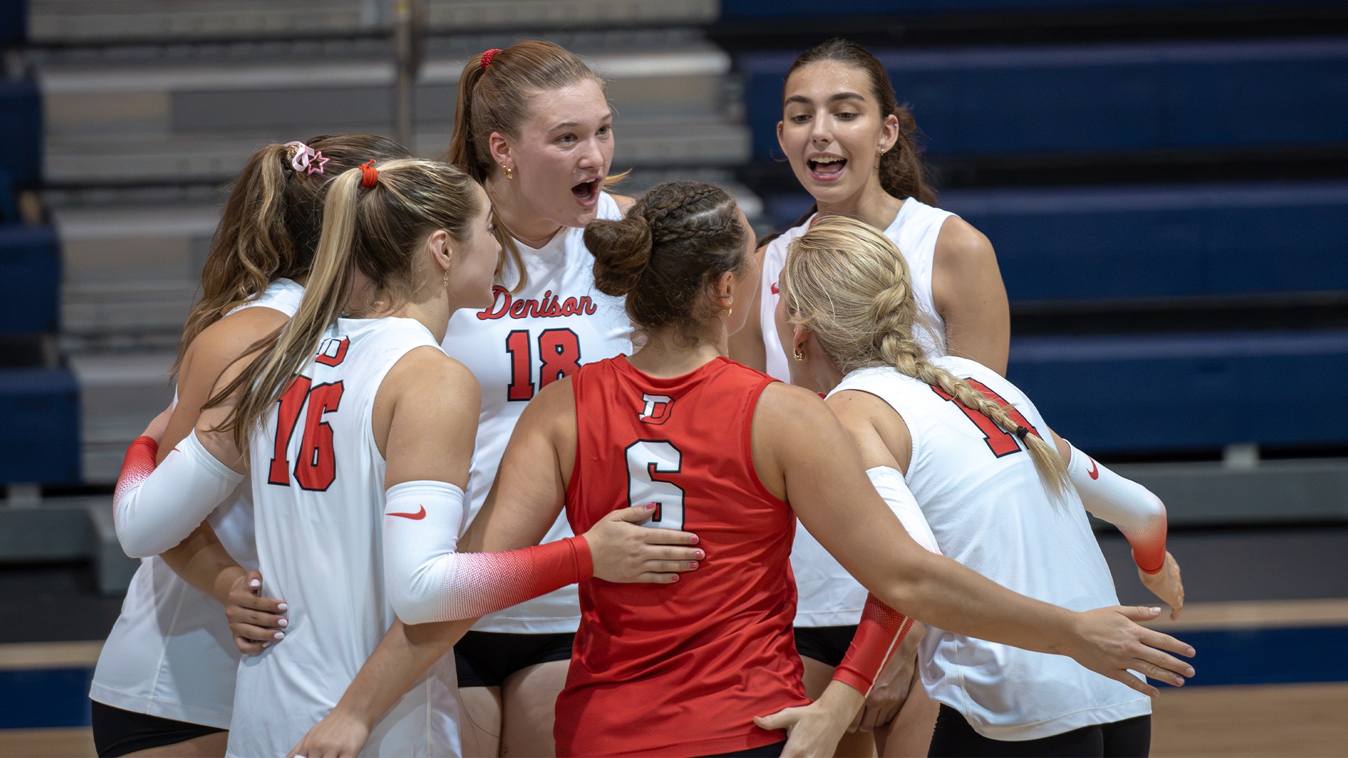 Team huddle after point