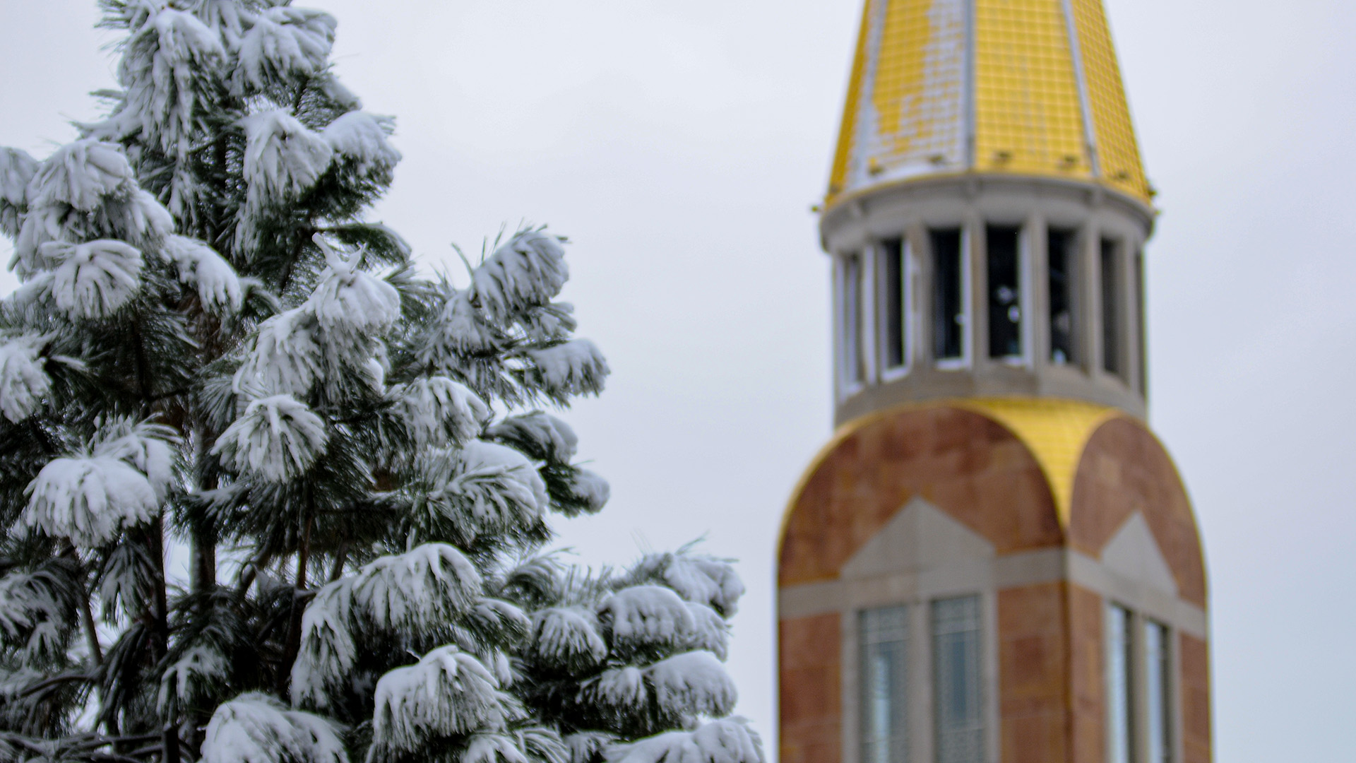 Ritchie Center Tower in Snow