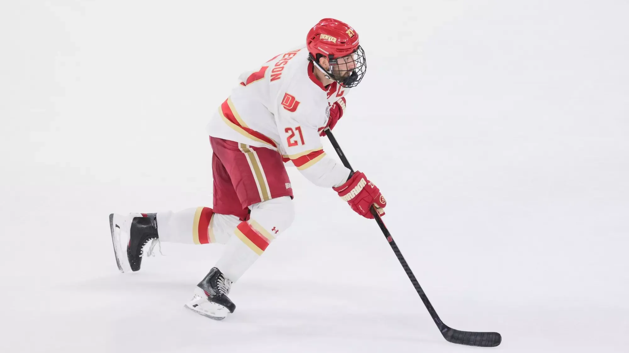 11 OCT 2025: The Denver Pioneers Men’s hockey team takes on the Bentley Falcons in Denver, CO. (C. Morgan Engel/Clarkson Creative Photography)