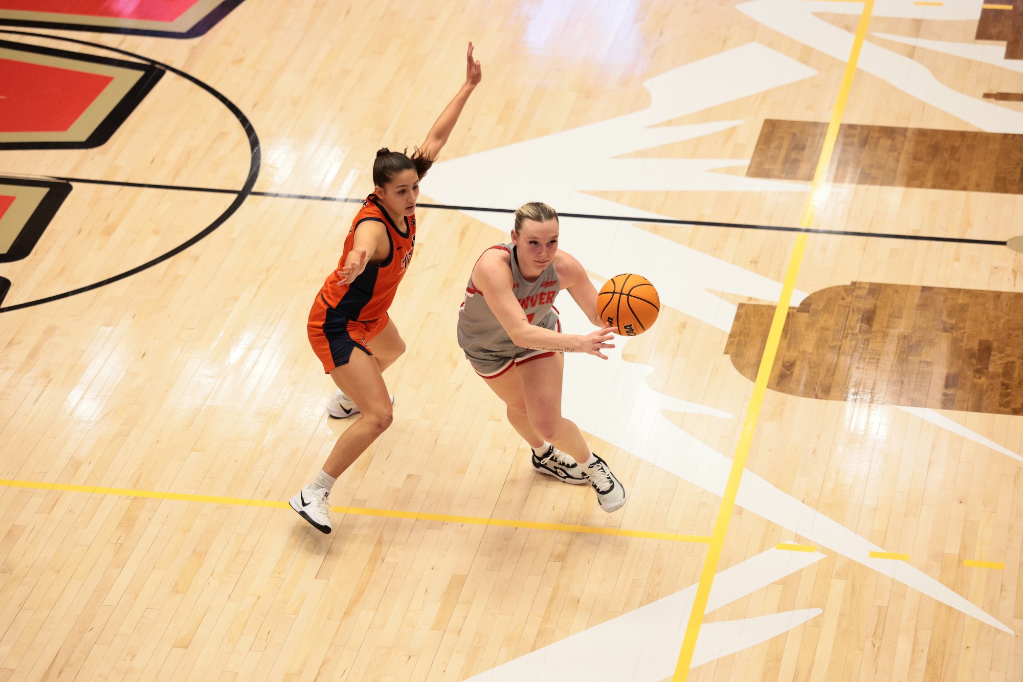 16 NOV 2025: The University of Denver women’s basketbal team takes on Cal State Fullerton in Denver, CO. (C. Morgan Engel/Clarkson Creative Photography)