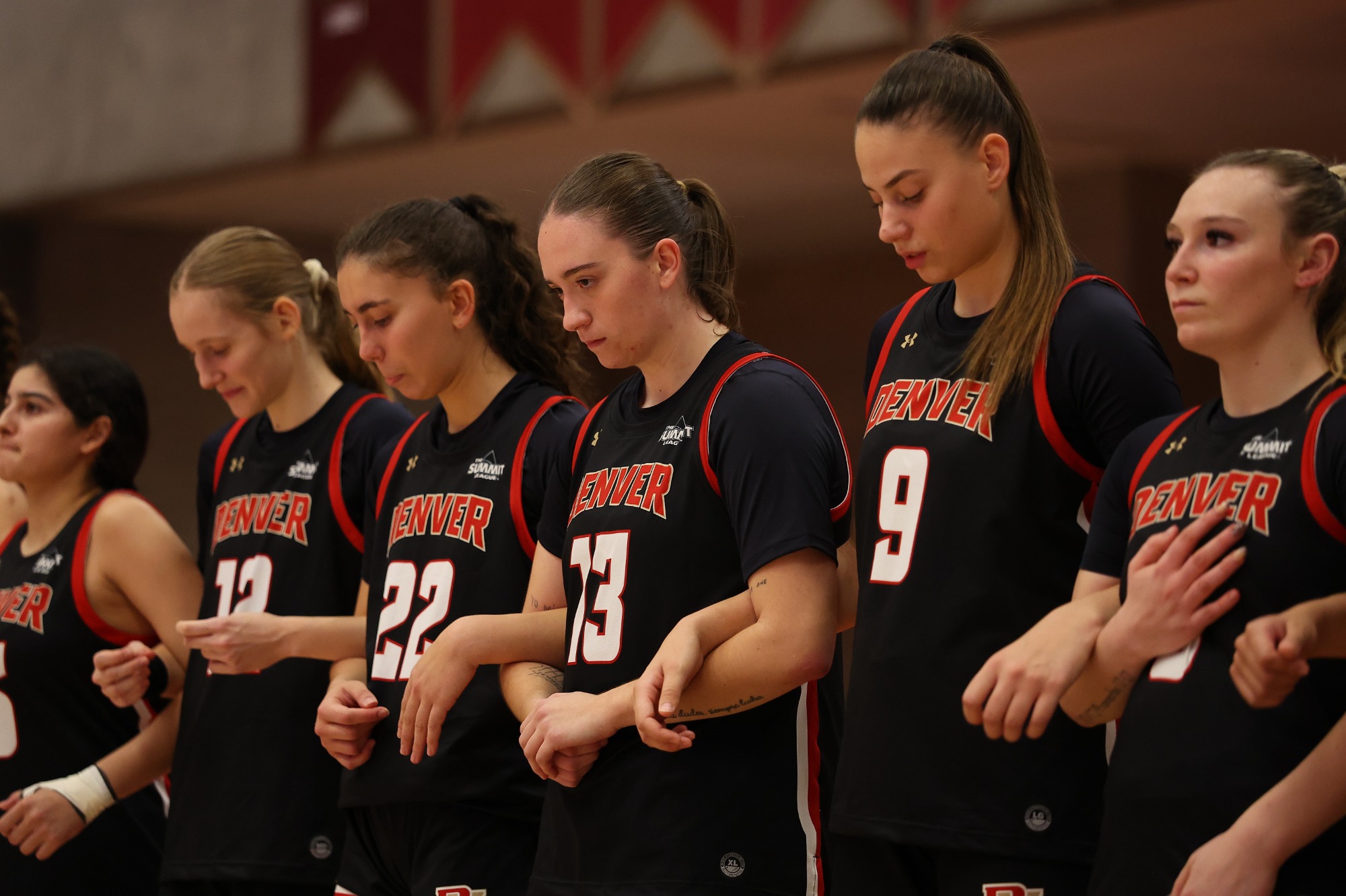 03 NOV 2025: The University of Denver women’s basketball team takes on the Air Force Academy at Hamilton Gymnasium in Denver, CO. Justin Tafoya/Clarkson Creative Photography