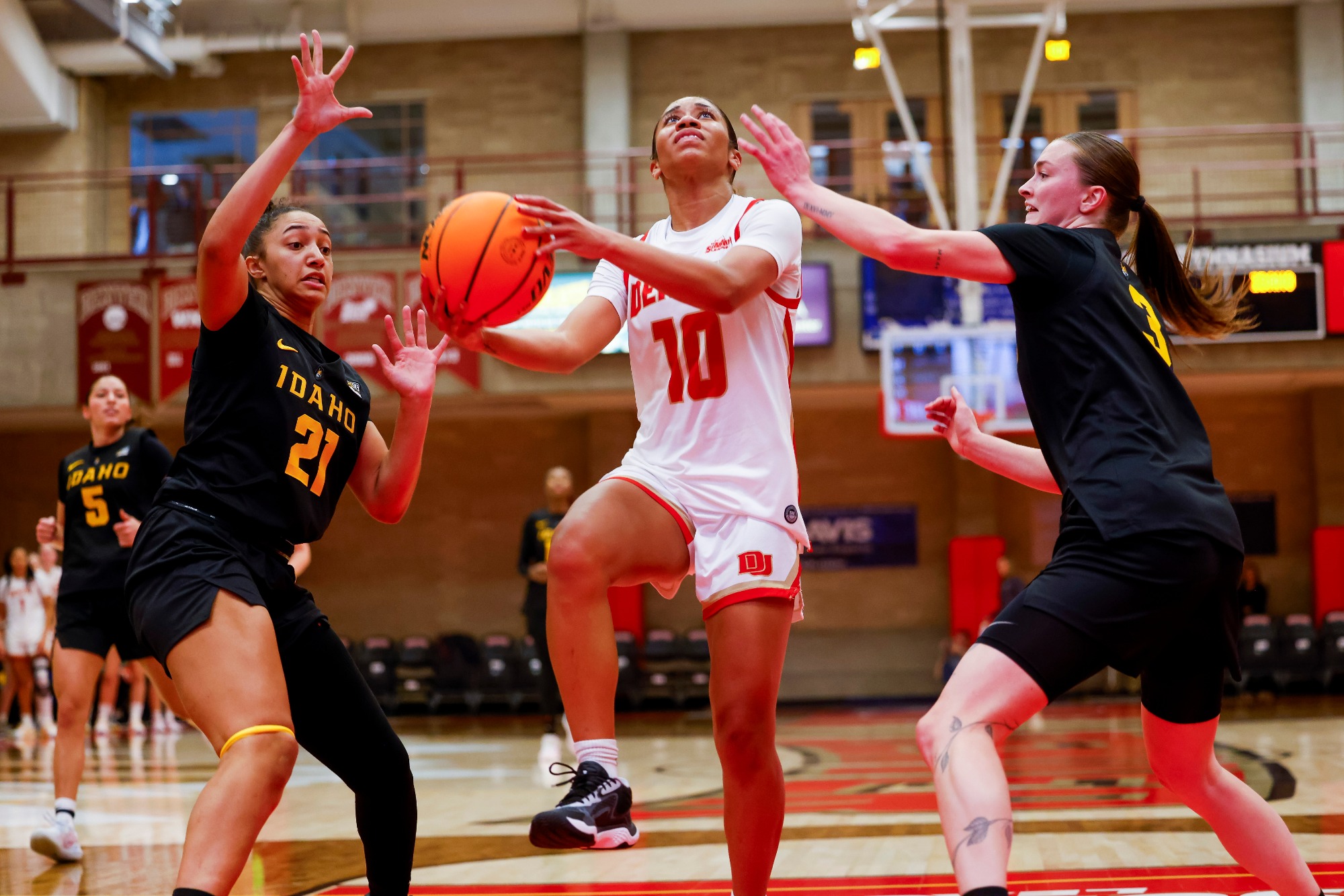 06 DEC 2025: The University of Denver women’s basketball team takes on Idaho at Hamilton Gymnasium in Denver, CO. ©Michael Ciaglo/Clarkson Creative Photography