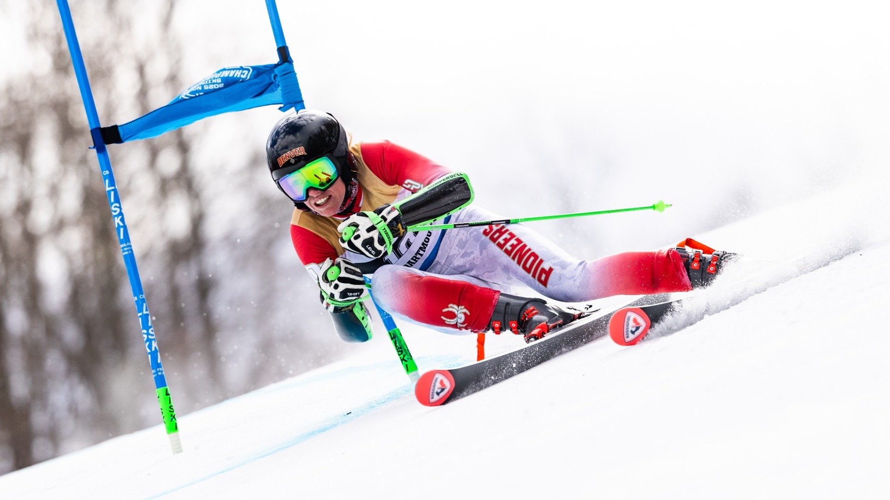 LYME, NEW HAMPSHIRE - MARCH 07: Sara Rask of the Denver Pioneers during the second run of the women's giant slalom during the NCAA Skiing Championships at the Dartmouth Skiway on March 07, 2025 in Lyme, New Hampshire. (Photo by Dustin Satloff/NCAA Photos via Getty Images)