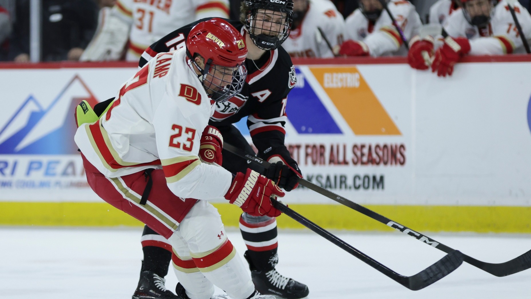 23 JAN 2026: The University of Denver men’s ice hockey team takes on St. Cloud State at Magness Arena in Denver, CO. (Tanner Pearson/Clarkson Creative Photography)