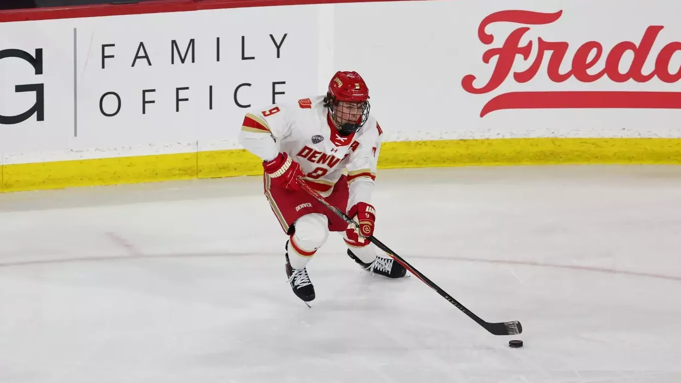 02 JAN 2026: The University of Denver men’s hockey team takes on Maine at Magness Arena in Denver, CO. ©Justin Tafoya/Clarkson Creative Photography