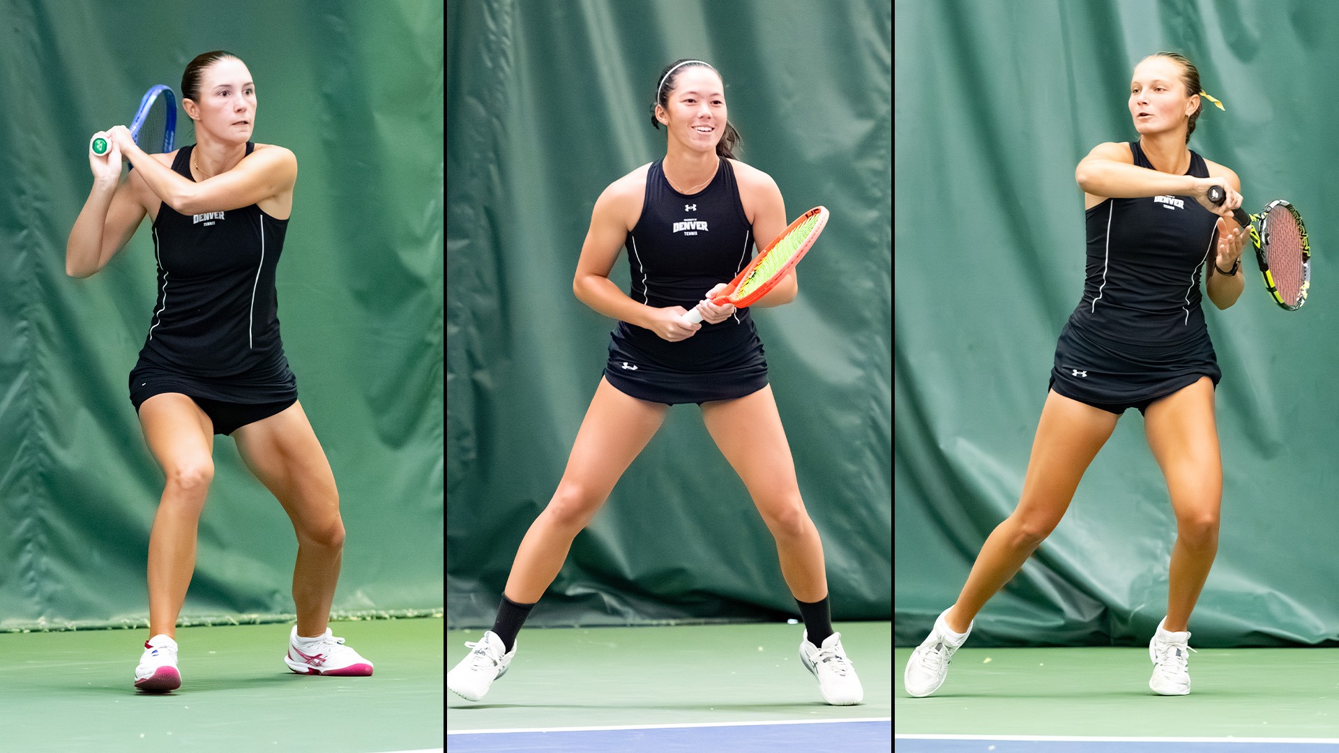Louise Wikander, Zoe Adkins, Natalie Cinkova Header 2026 Denver Tennis