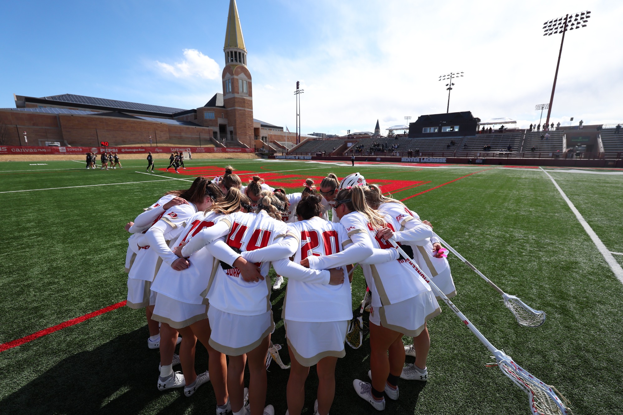 19 FEB 2026: The University of Denver women’s lacrosse team takes on Towson at the University of Denver Soccer Stadium in Denver, CO. Justin Tafoya/Clarkson Creative Photography