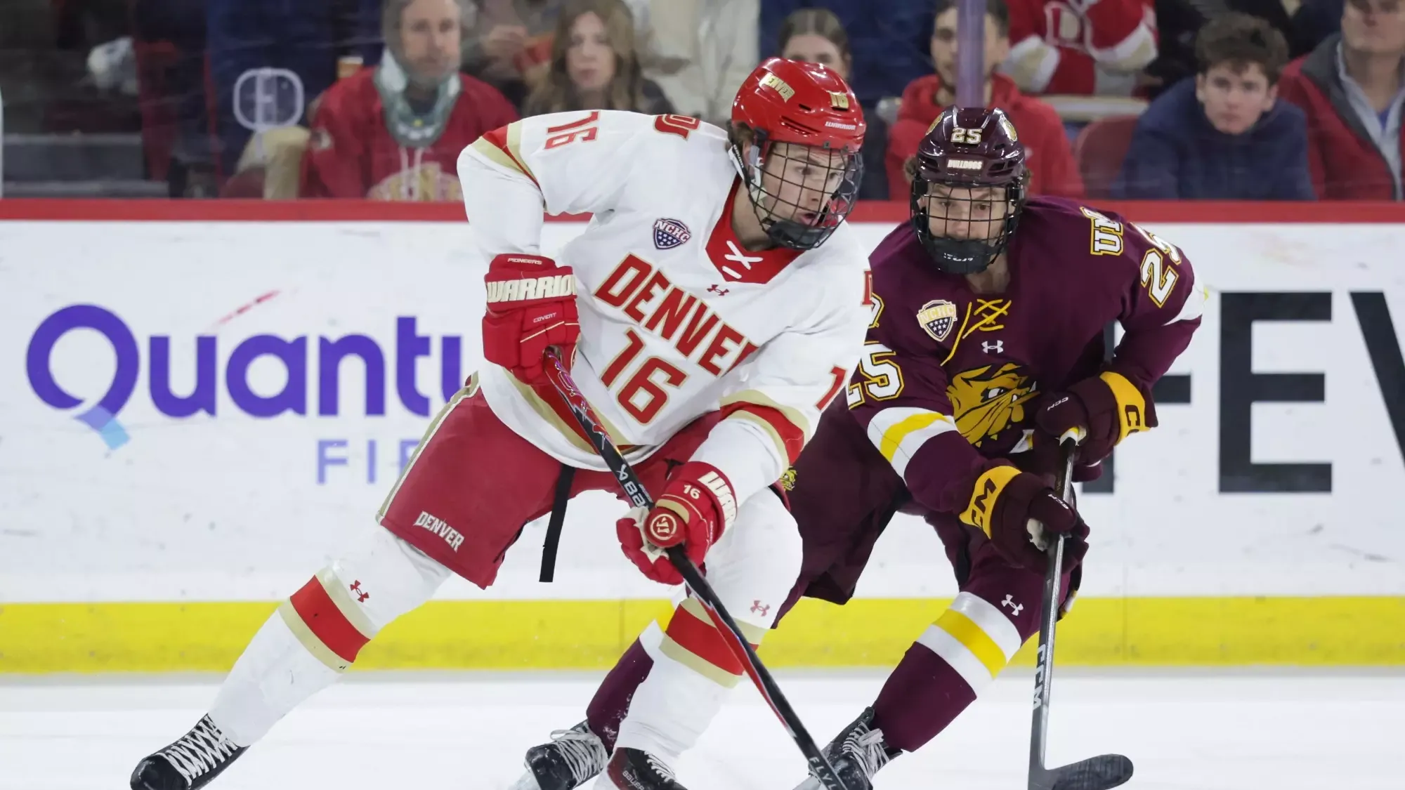 30 JANUARY 2026: The University of Denver Men’s Ice Hockey team takes on Minnesota Duluth at Magness Arena in Denver, CO. (Chris Swann/Clarkson Creative Photography)