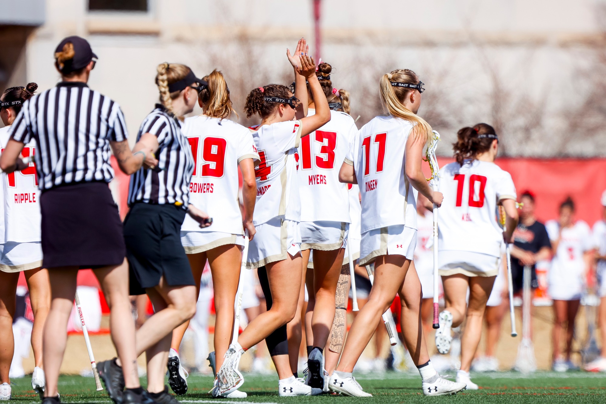 01 MAR 2026: The Denver Pioneers Women’s Lacrosse team takes on High Point University at Peter Barton Lacrosse Stadium on the University of Denver campus in Denver, CO. (Michael Ciaglo/Clarkson Creative Photography)