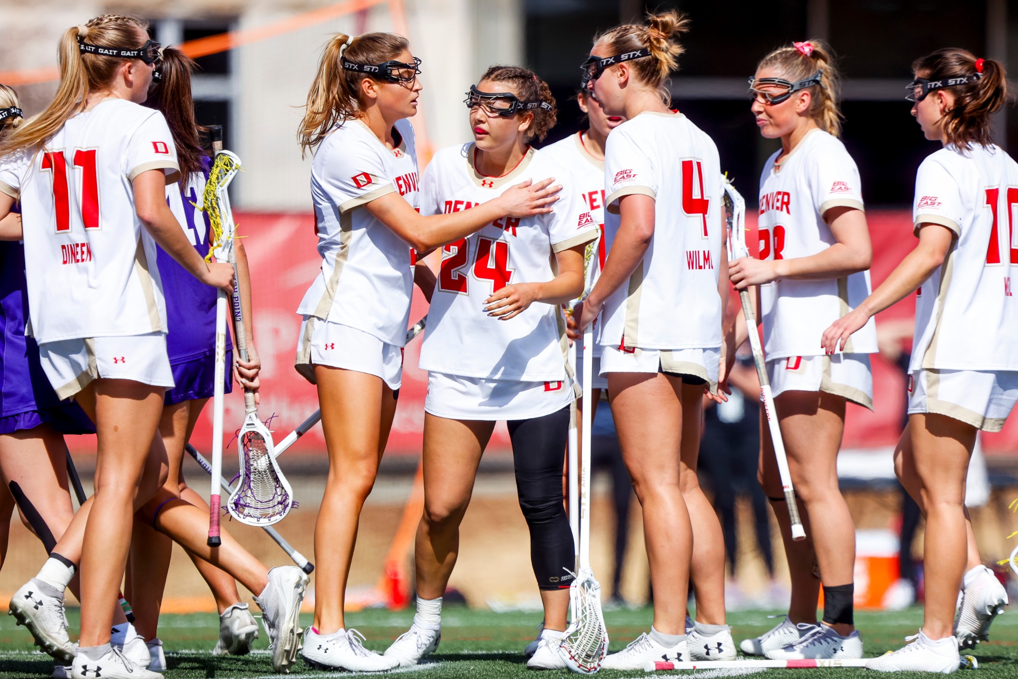 01 MAR 2026: The Denver Pioneers Women’s Lacrosse team takes on High Point University at Peter Barton Lacrosse Stadium on the University of Denver campus in Denver, CO. (Michael Ciaglo/Clarkson Creative Photography)