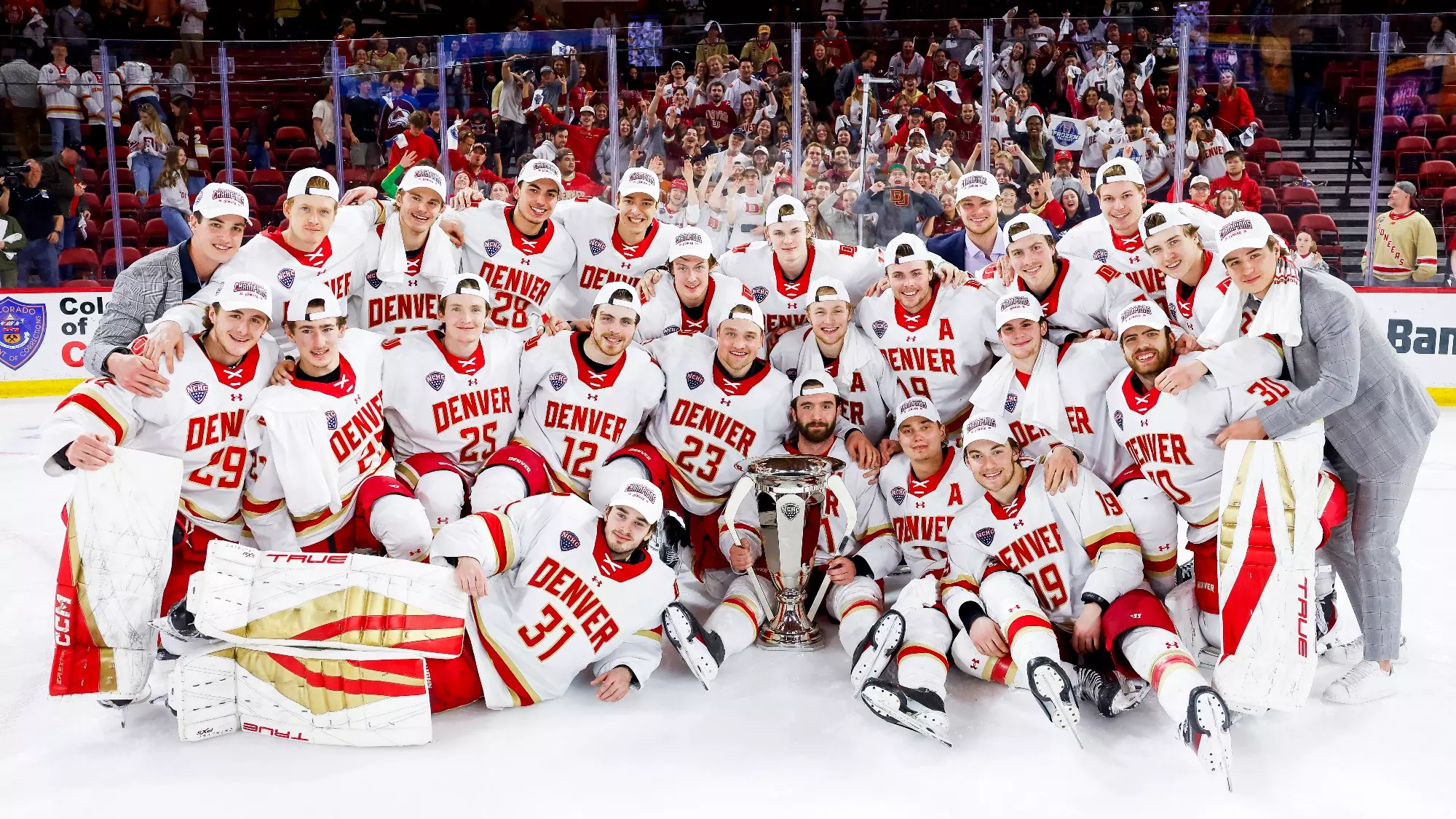 21 MAR 2026: The University of Denver Men's Ice Hockey team takes on Minnesota Duluth in the Frozen Faceoff Championship at Magness Arena on the University of Denver campus in Denver, CO. (Michael Ciaglo/Clarkson Creative Photography)