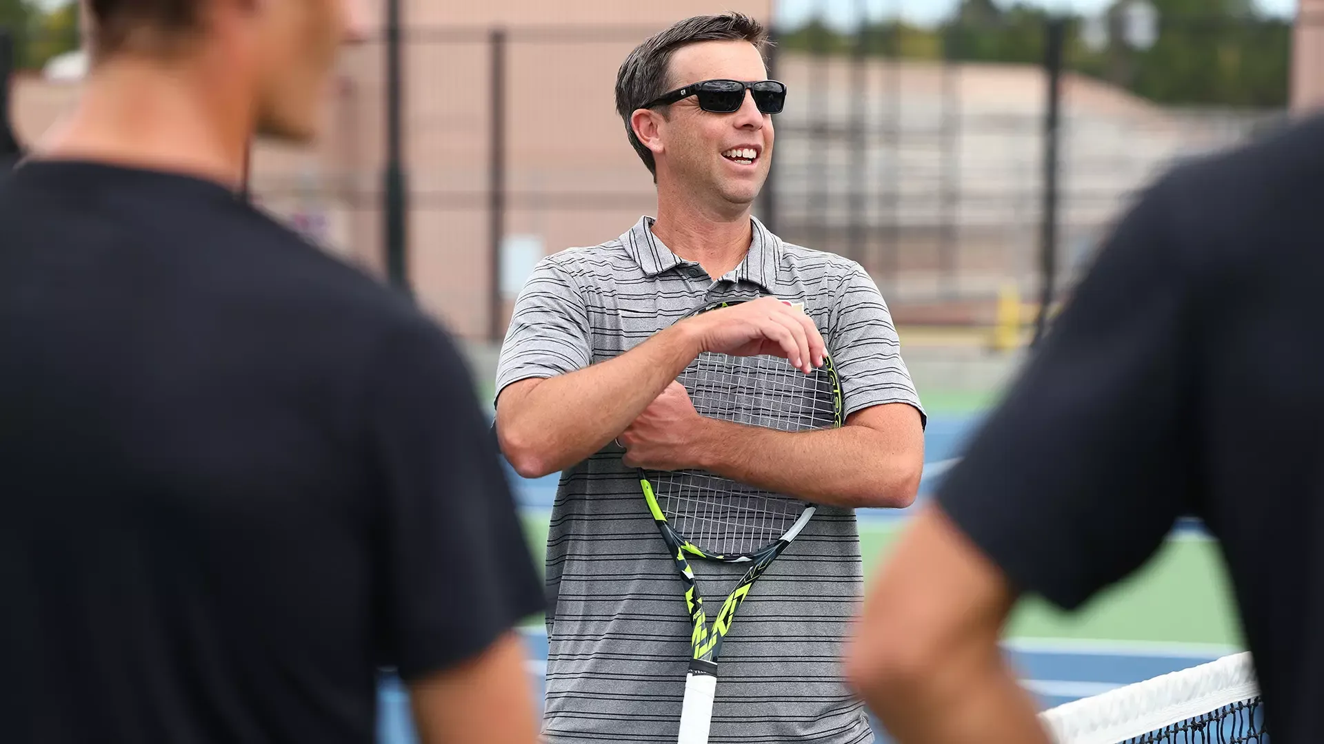 17 SEPT 2024:  The University of Denver Men’s and Women’s Tennis teams practice at the Denver Tennis Park in Denver, CO.  ©Jamie Schwaberow/Clarkson Creative Photography