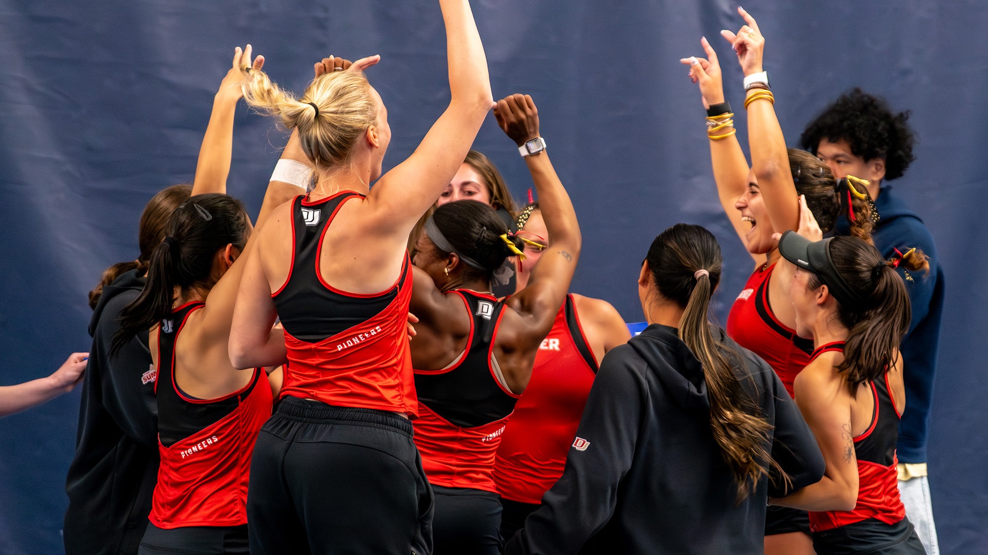 Denver Women's Tennis Team Celebration at 2026 Summit League Semifinal