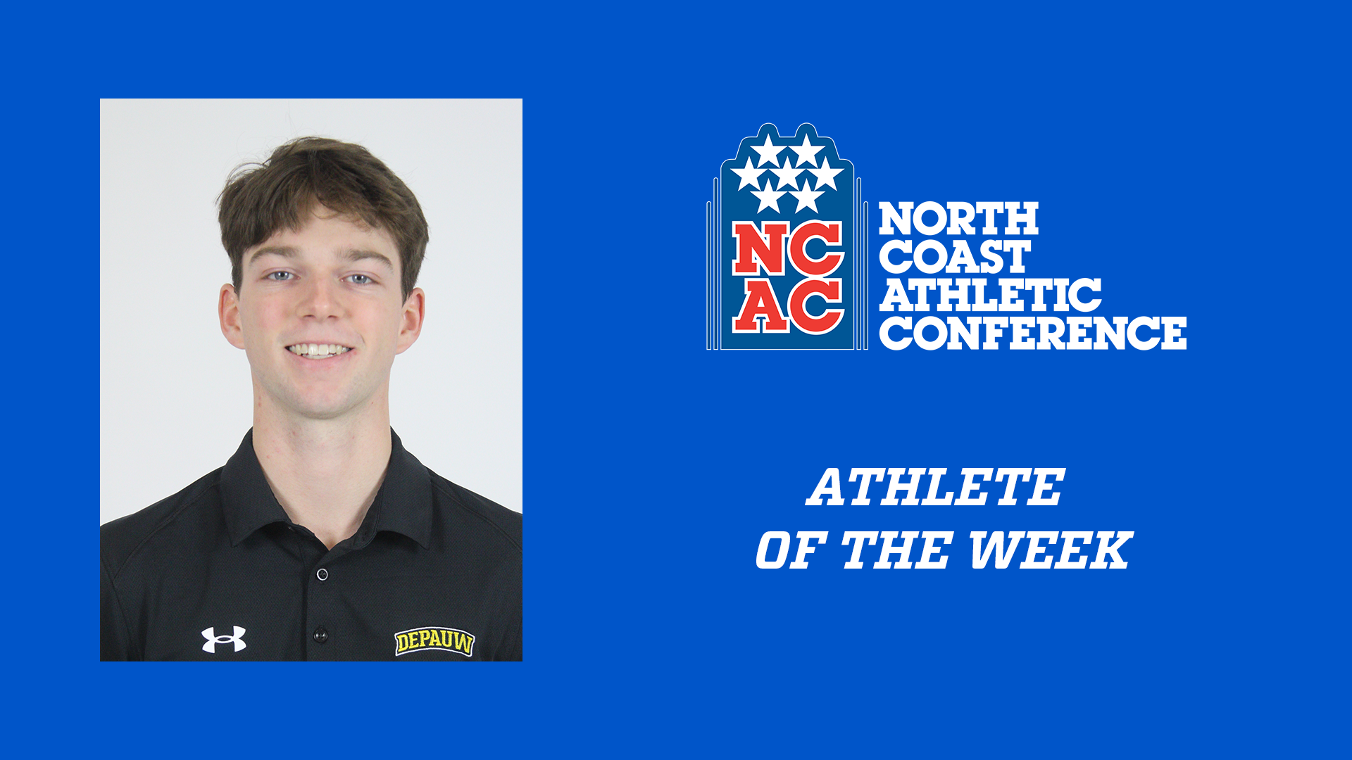 Max Brown NCAC Athlete of the Week graphic