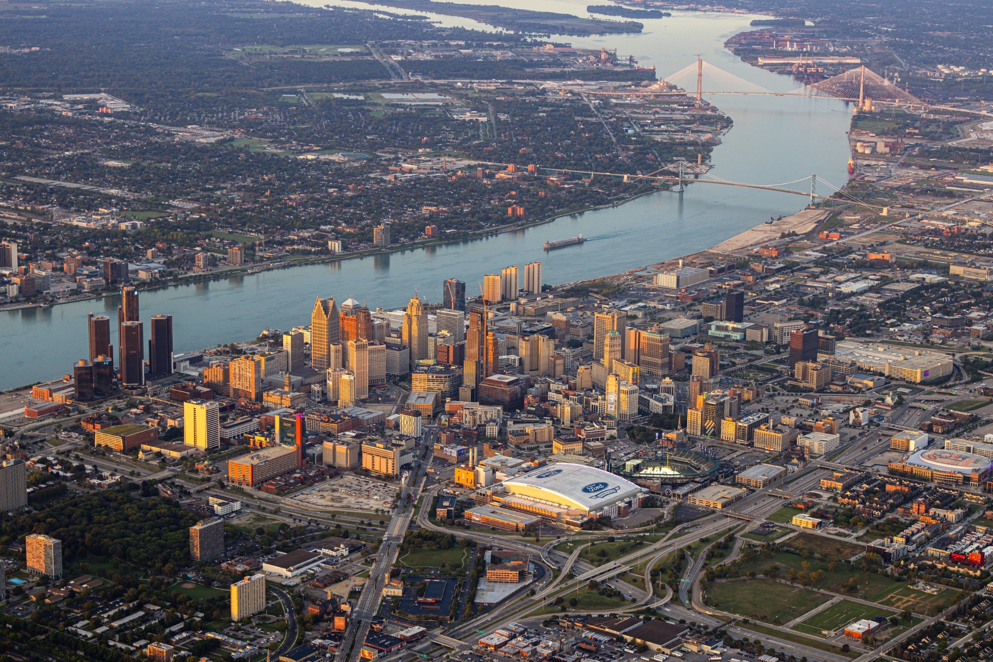 2026 Aerial Downtown Detroit