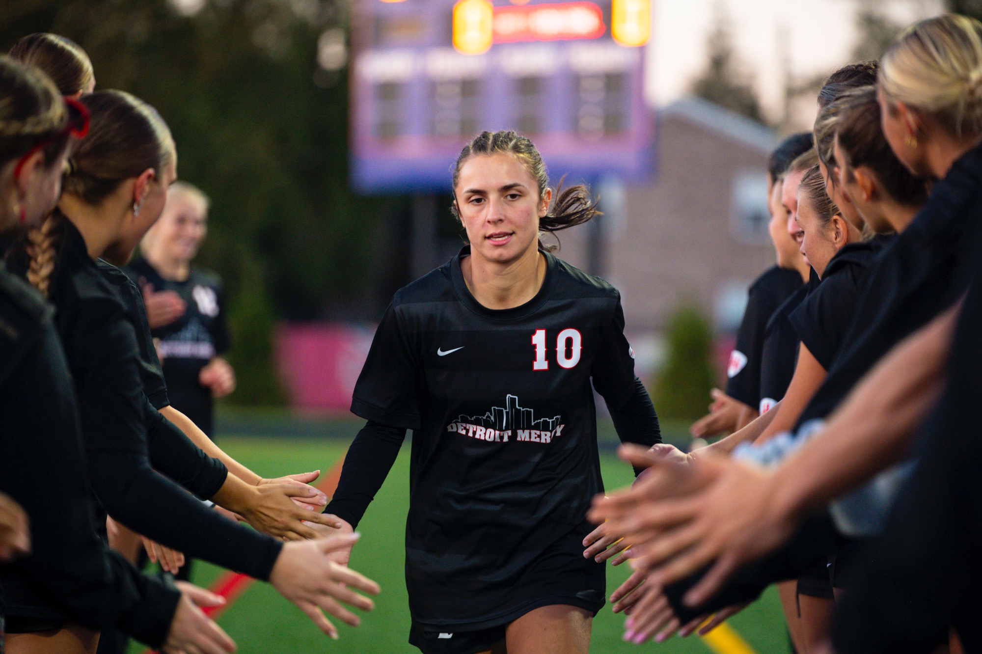 Abbey Lodato, senior midfielder, is introduced as a starter.
