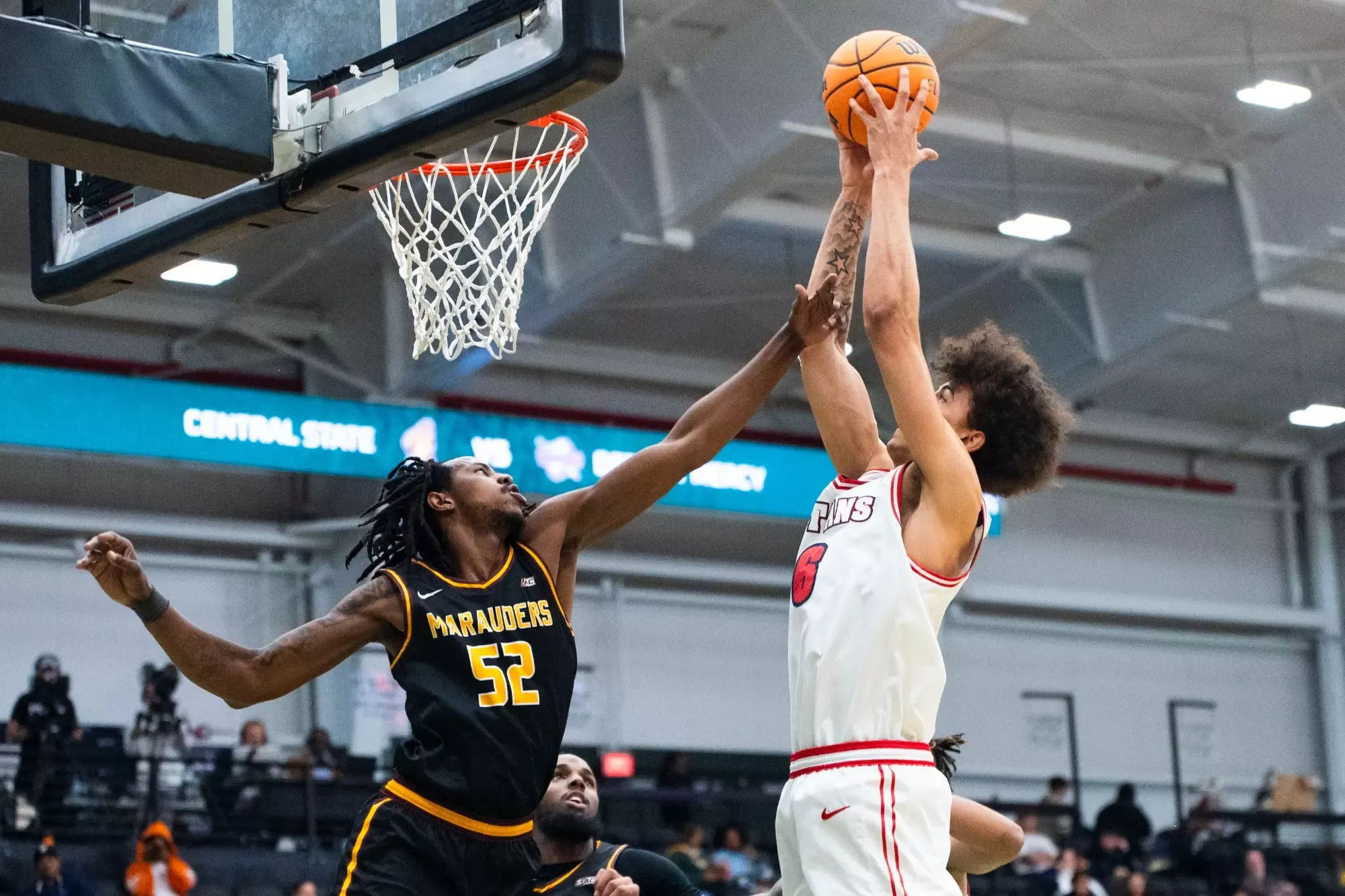 Xavier Istomin-Monroe with a layup 