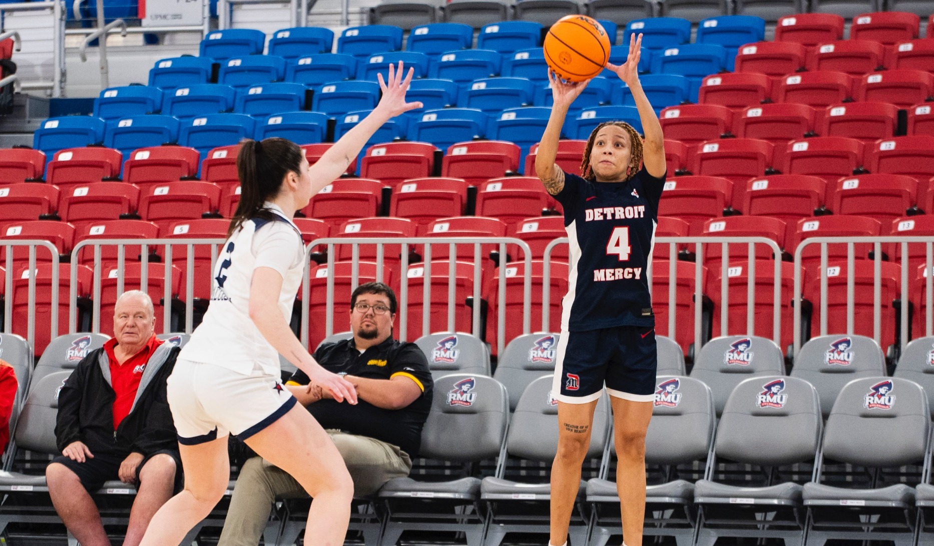Myonna Hooper Shoots a jumper at RMU