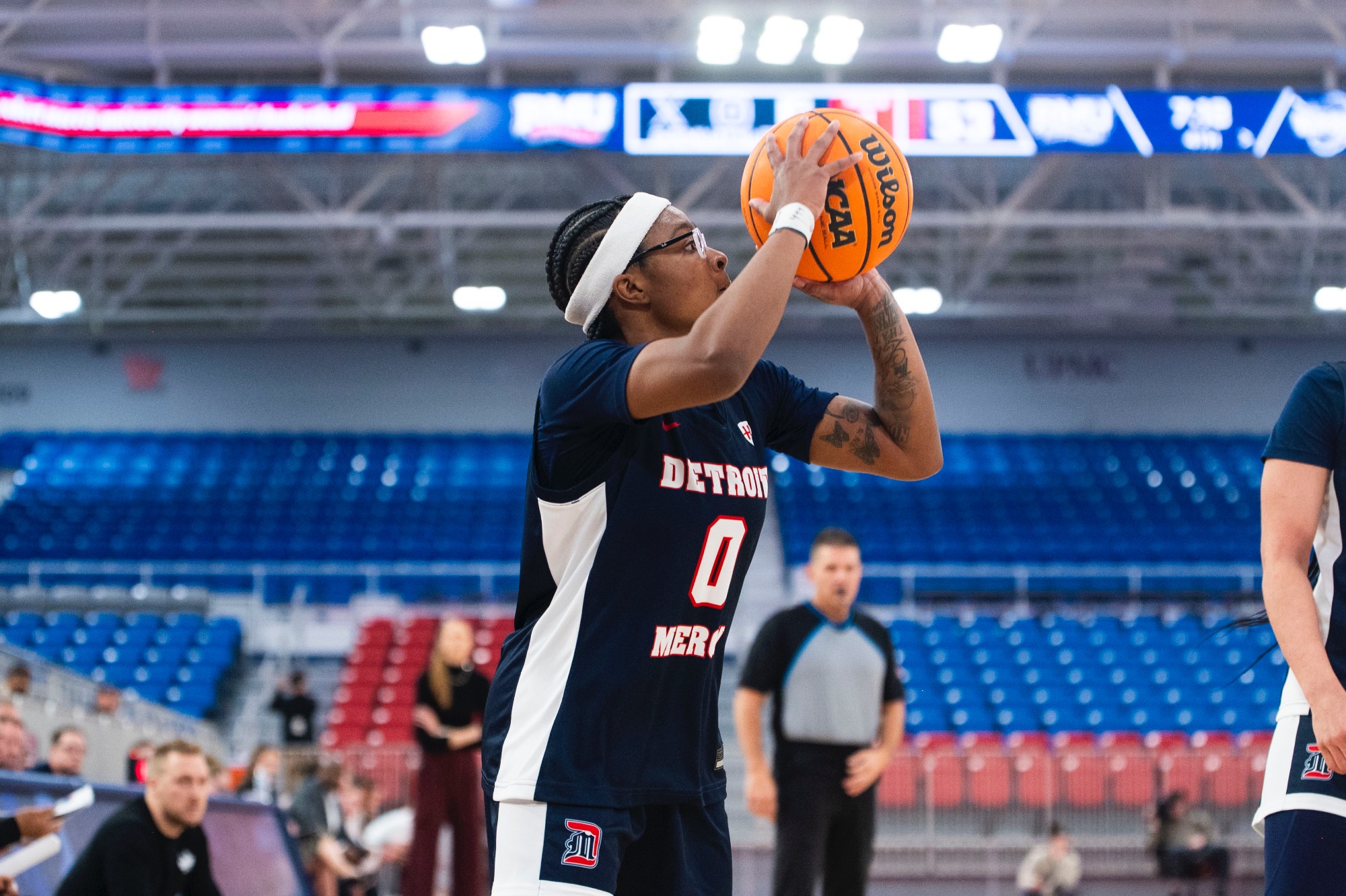 Nisea Burrell, graduate guard, shoots.