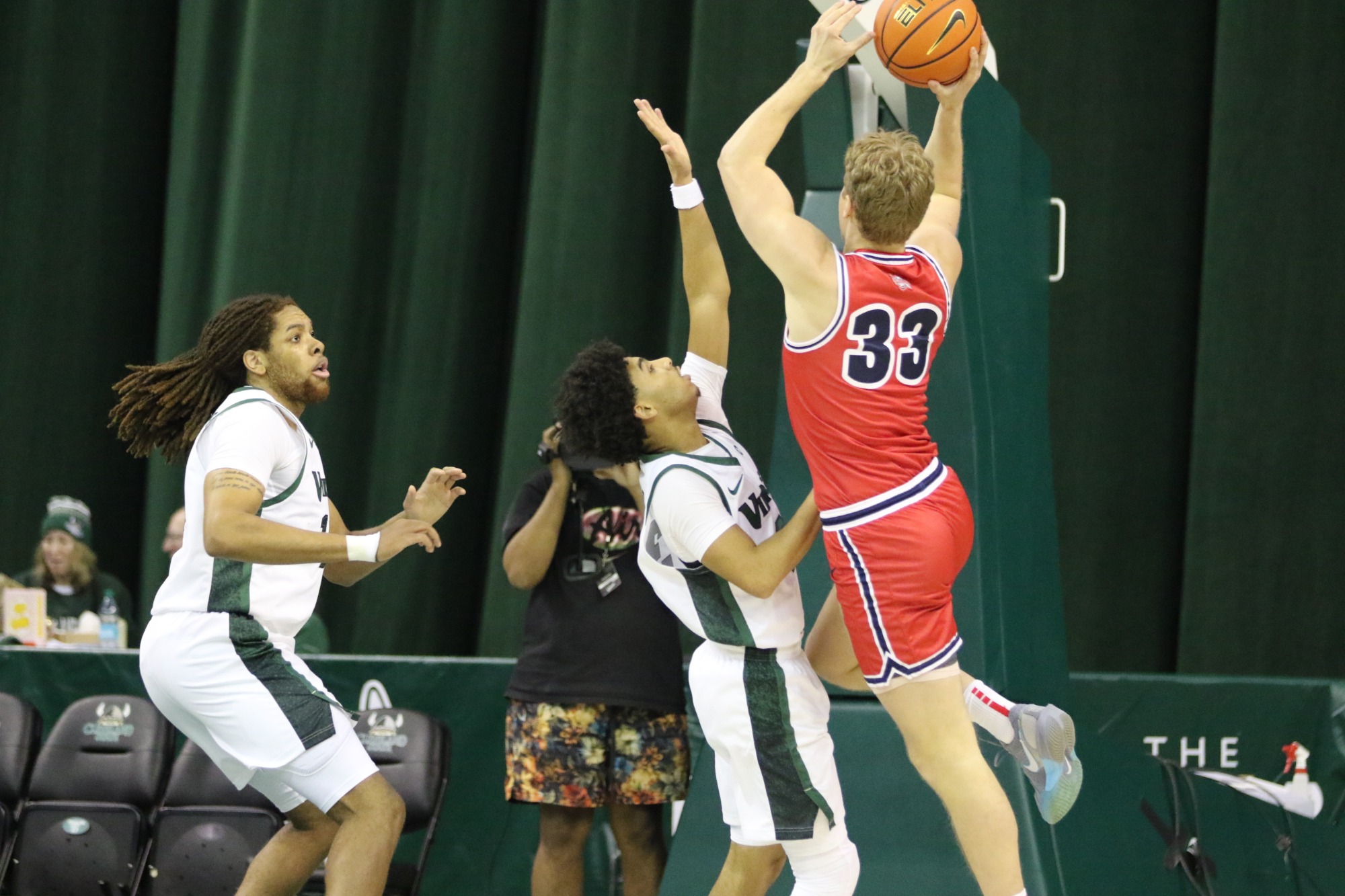 TJ Nadeau going for a layup 