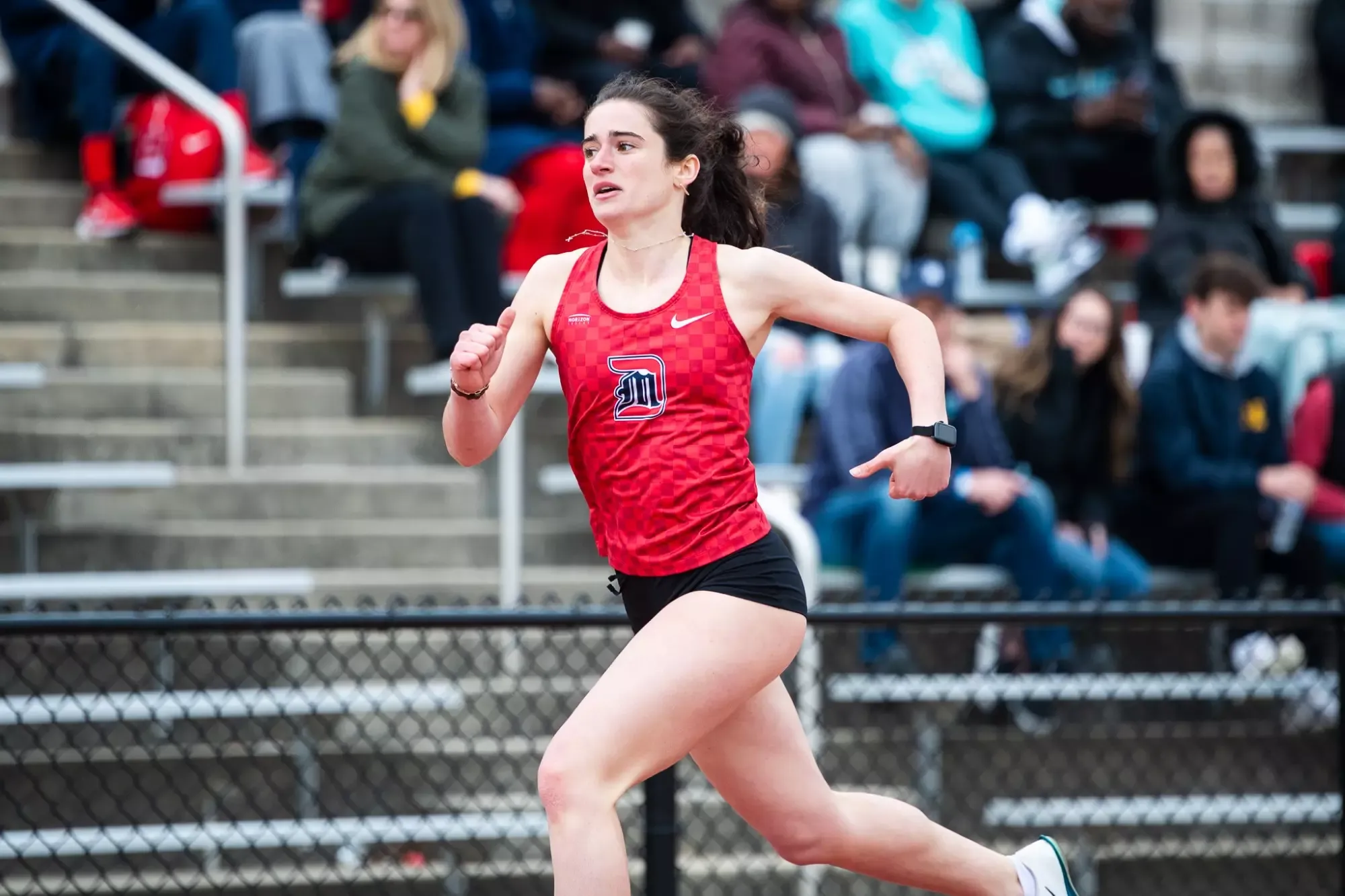 Gabriela Gashaj in the 400-meter hurdles 
