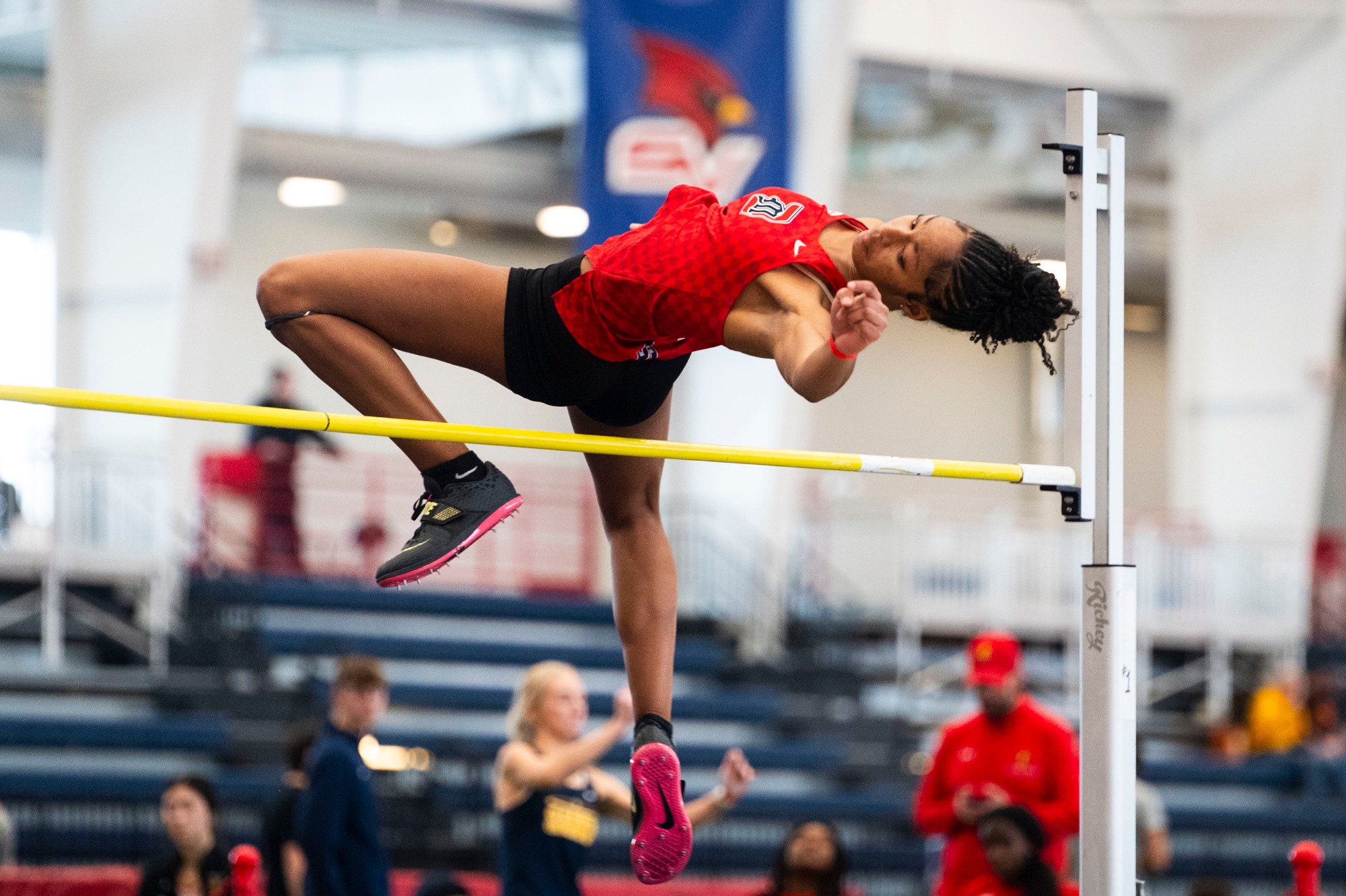 Nadia Hill in the high jump