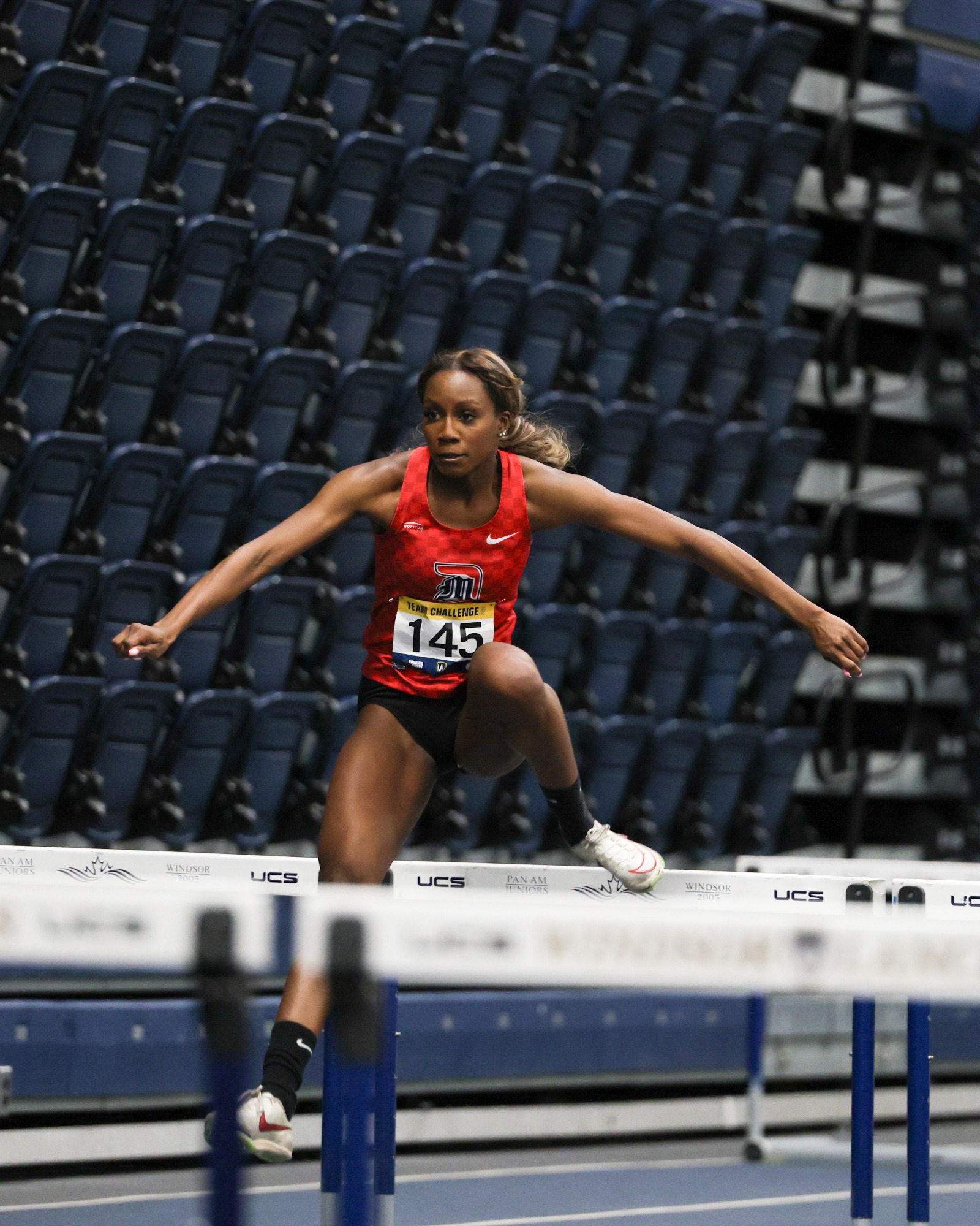 Jada Clark in the 60 meter hurdles