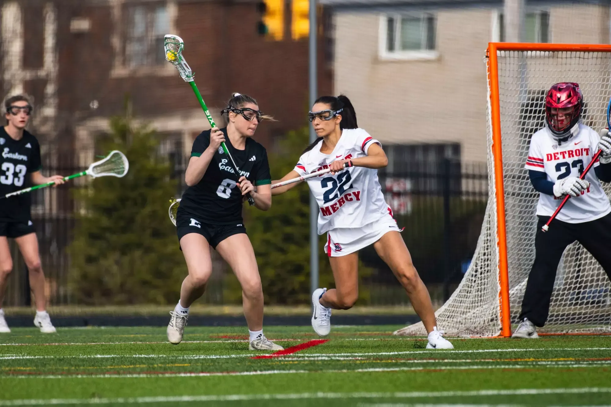 Vanessa Evans on defense 