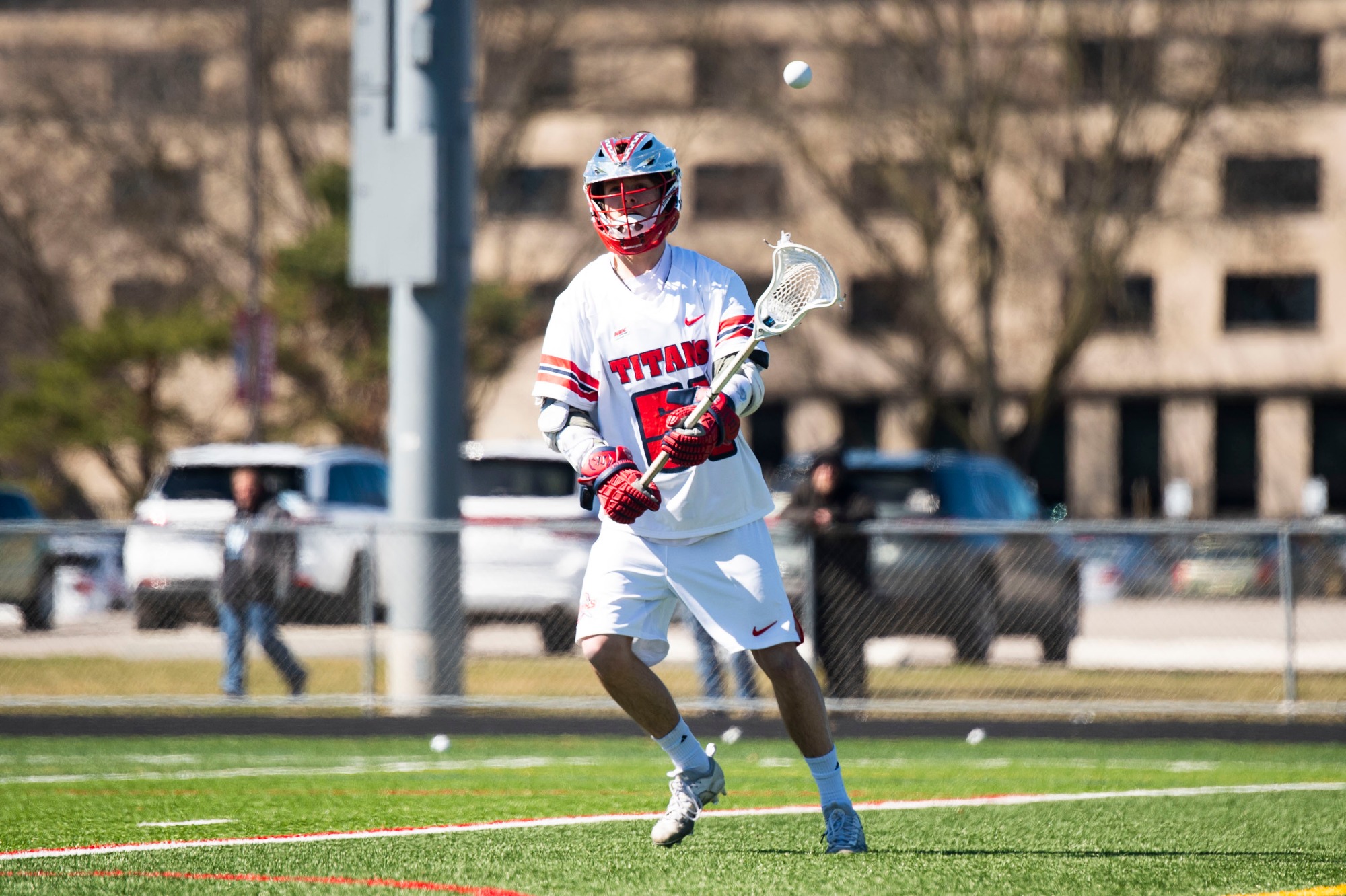 Dylan Belliveau passes the ball 