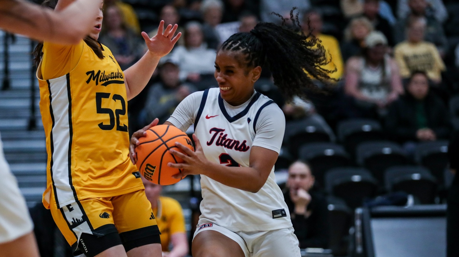 Makayla Jackson takes the ball to the hoop