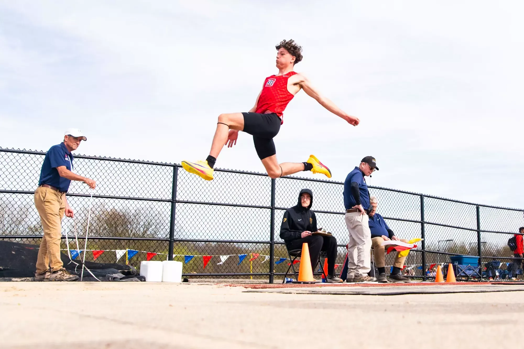 Kyle Falls in the long jump