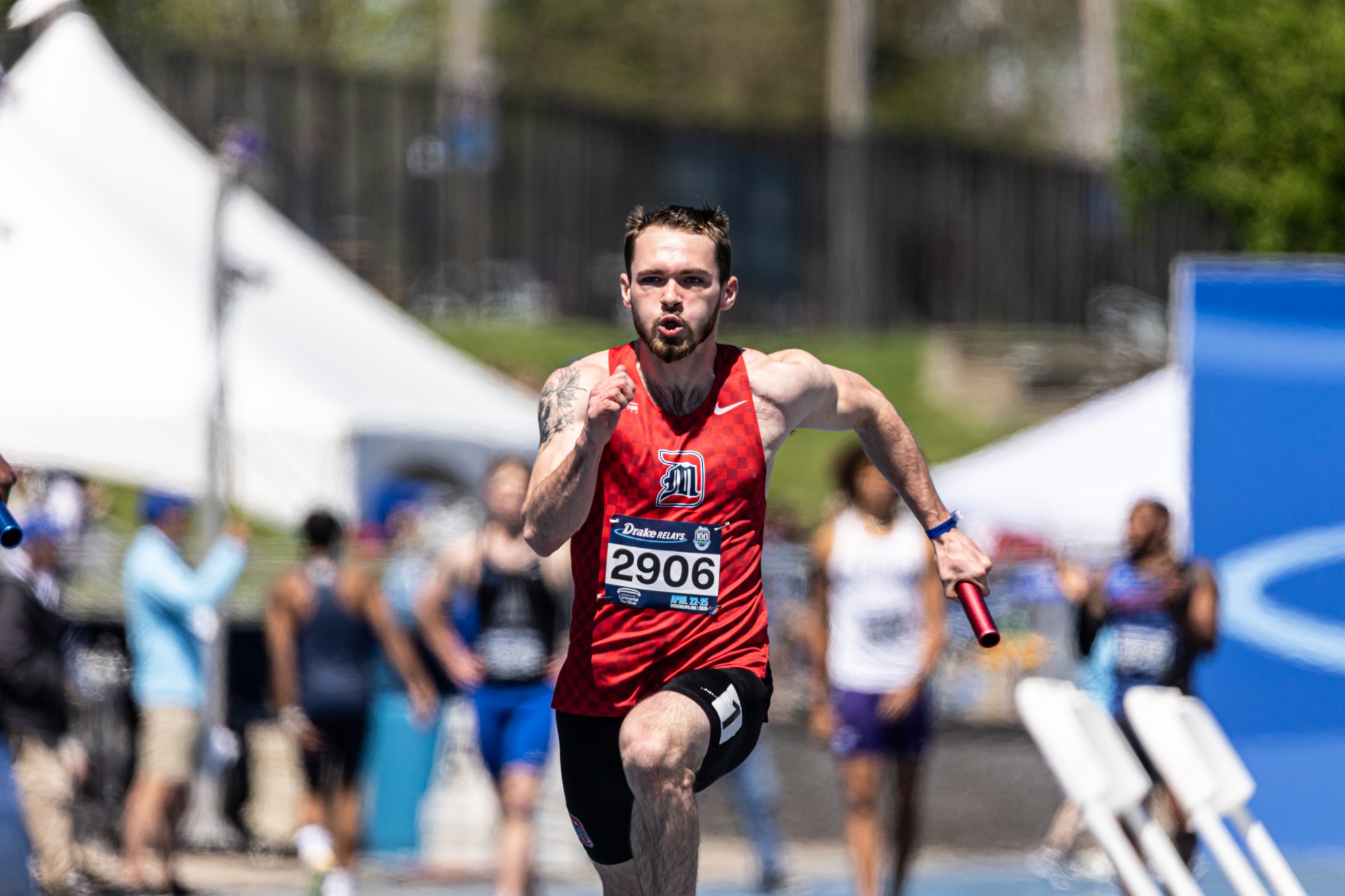 Jaden McKenzie in the 4x200 meter relay