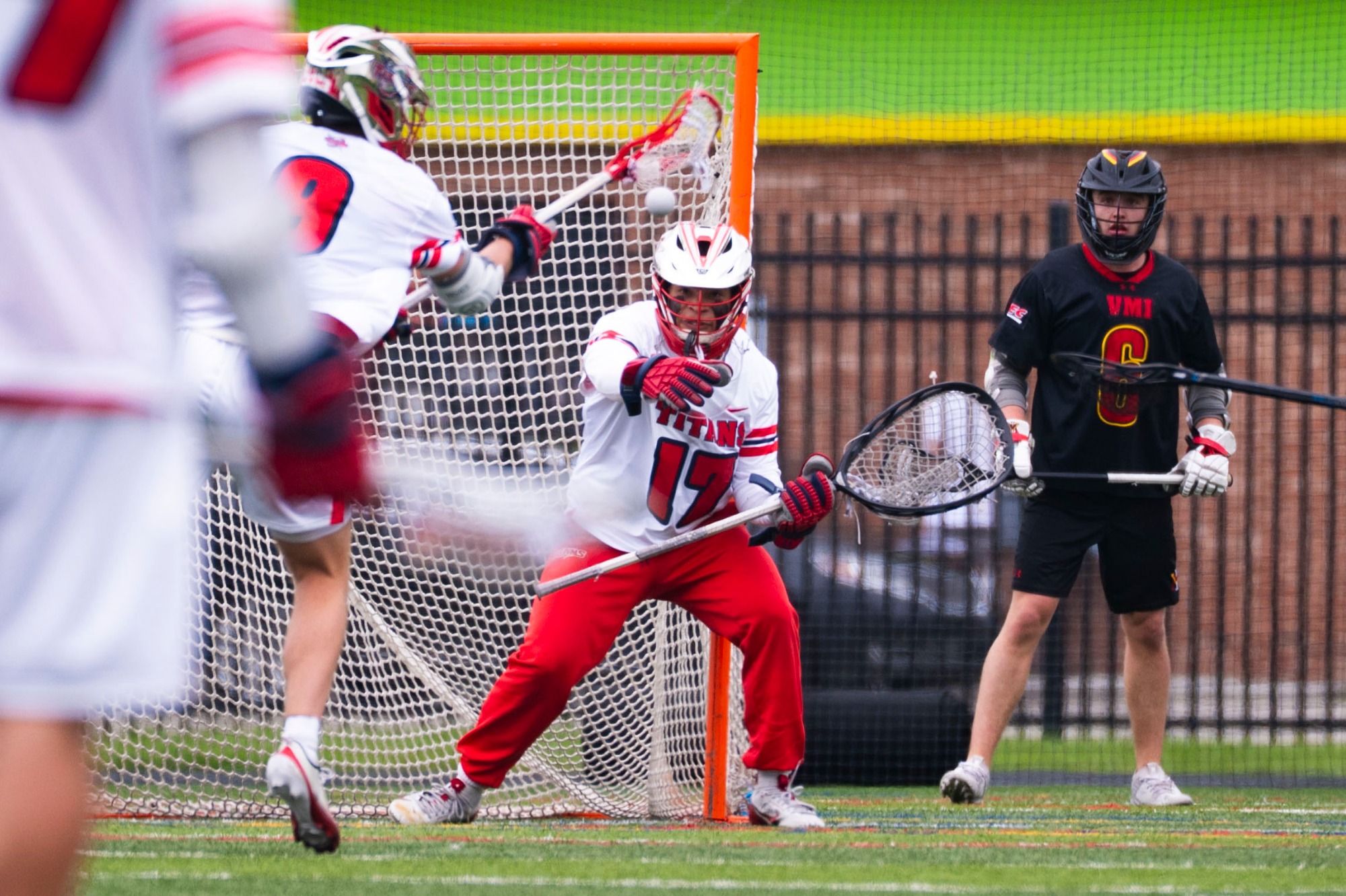 Christian Tucker looks to make a save