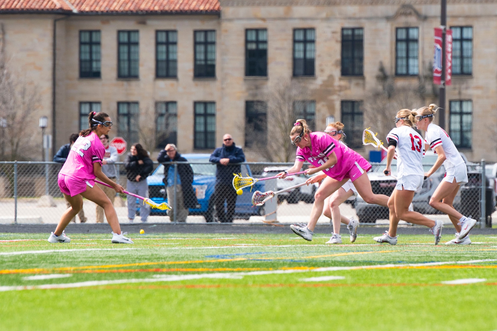 Jane Peck battles for a ground ball
