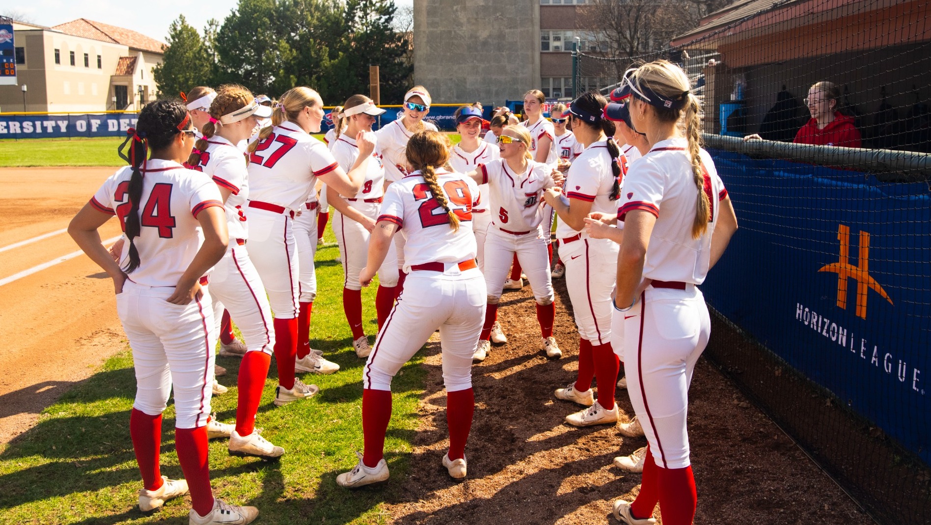 UDM SB Team gets ready during pre-game line ups