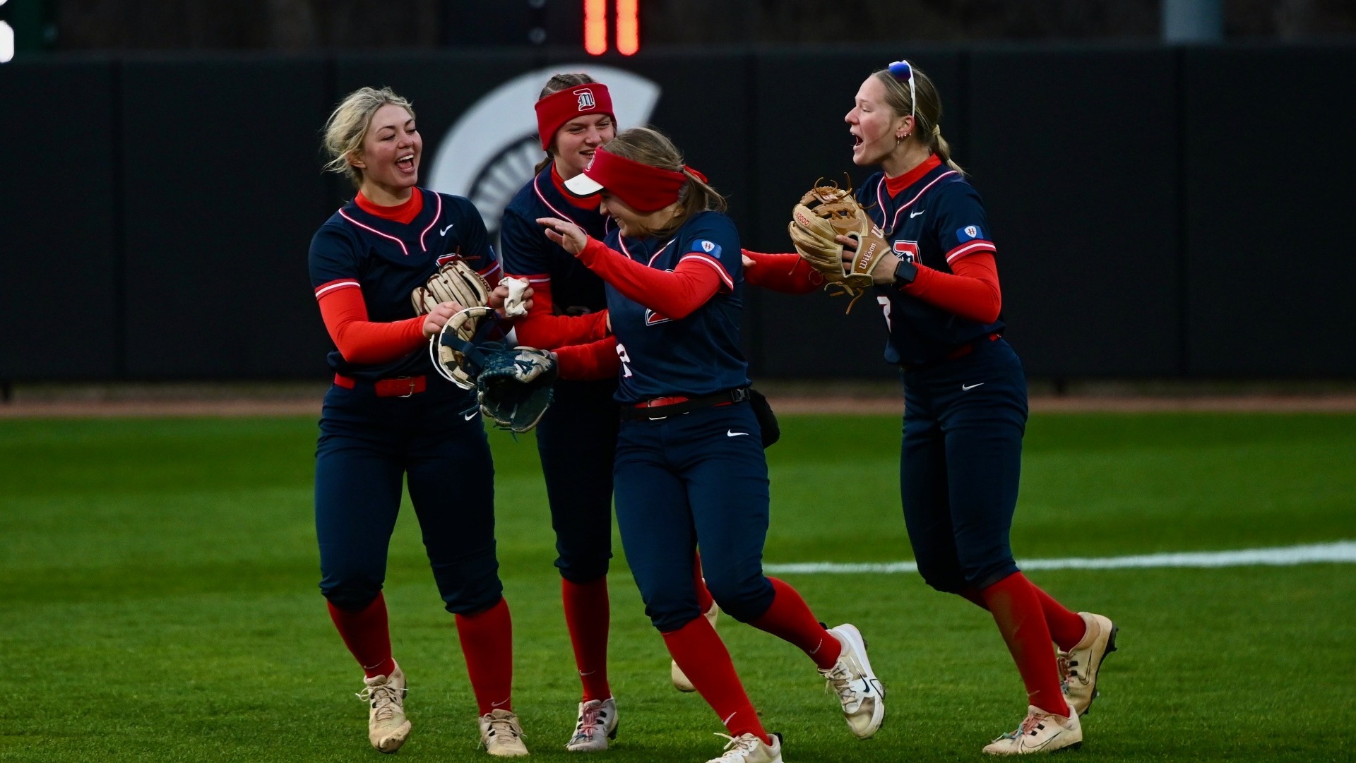 Schultz, Higgins, Babcock celebrate victory over MSU