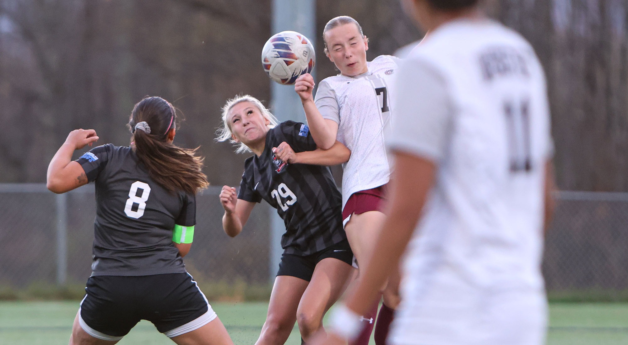 Rylie Galterio battles for a ball