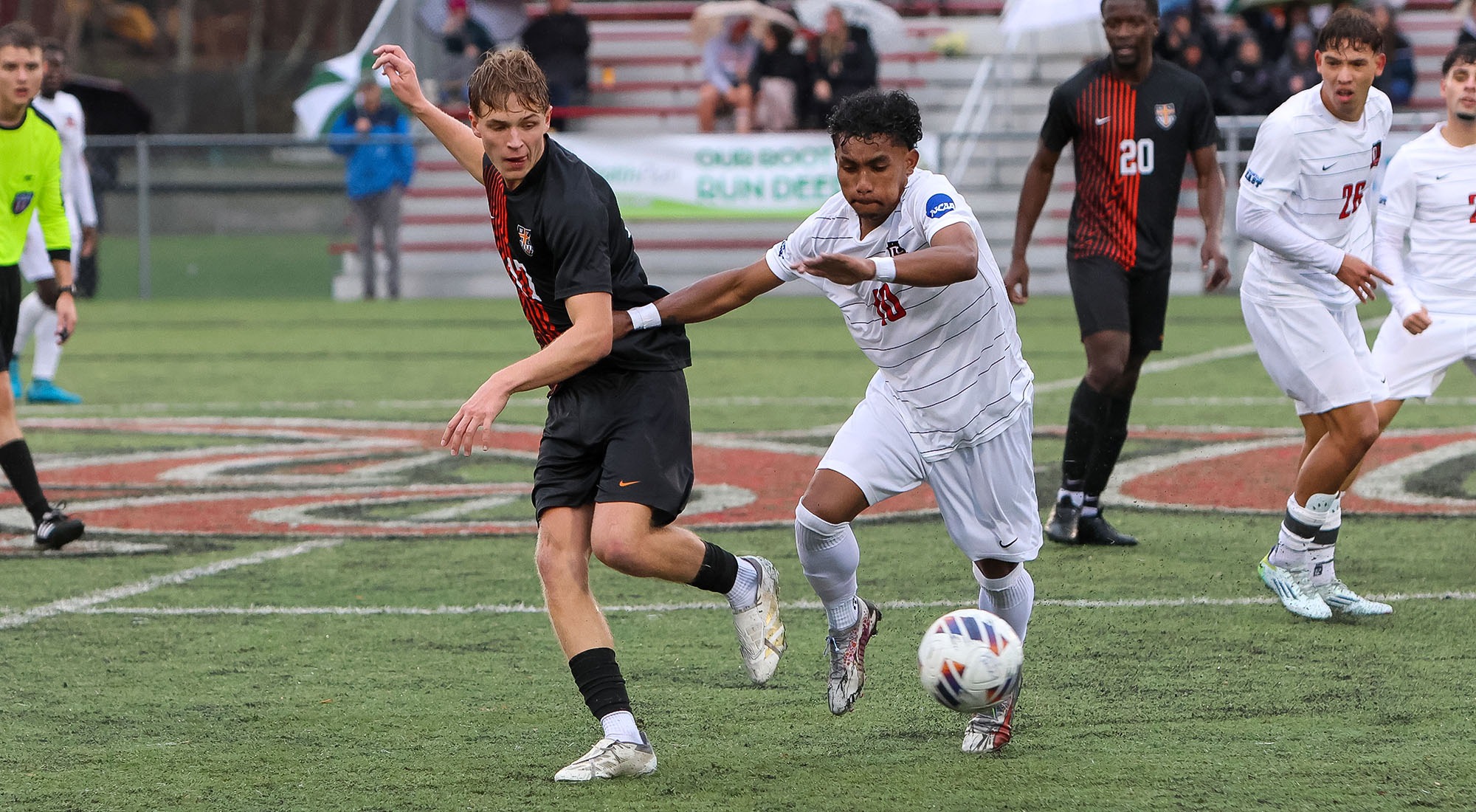 Dominique Castano fights for possession of the ball