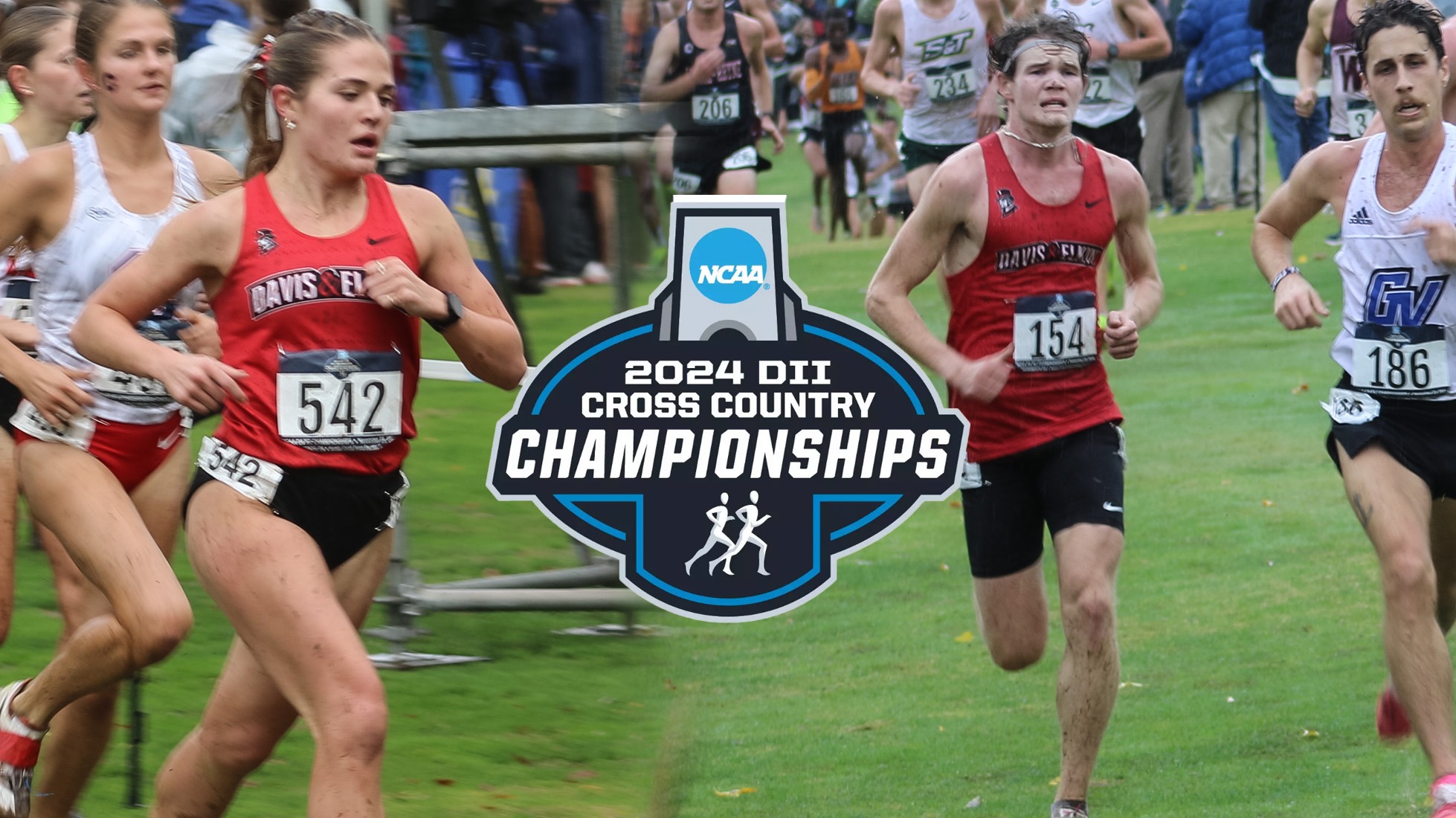 Graphic for 2024 NCAA Cross Country championship recap featuring Lauren Twyman and Carter McKenna