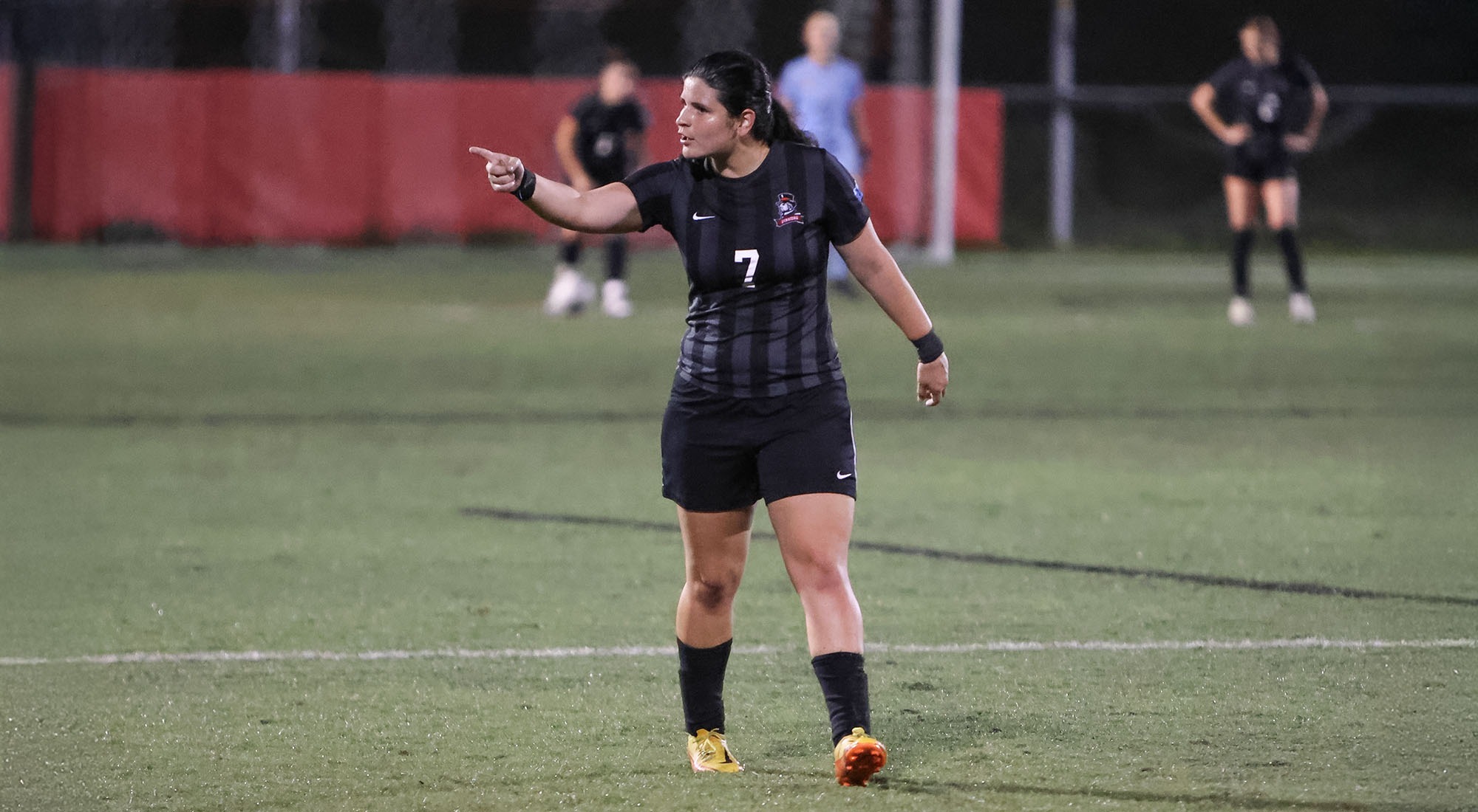 Andrea Stanziola points at the bench during the game