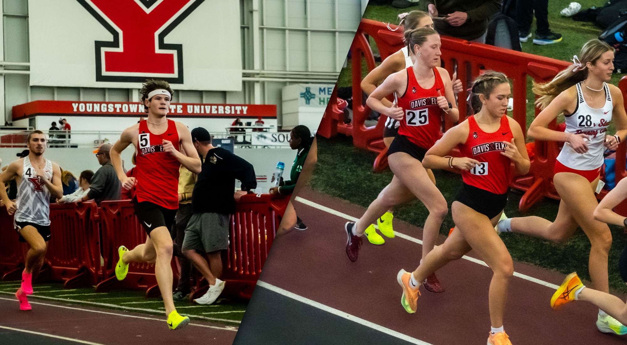 Men's and women's track teams competing at the YSU invitational