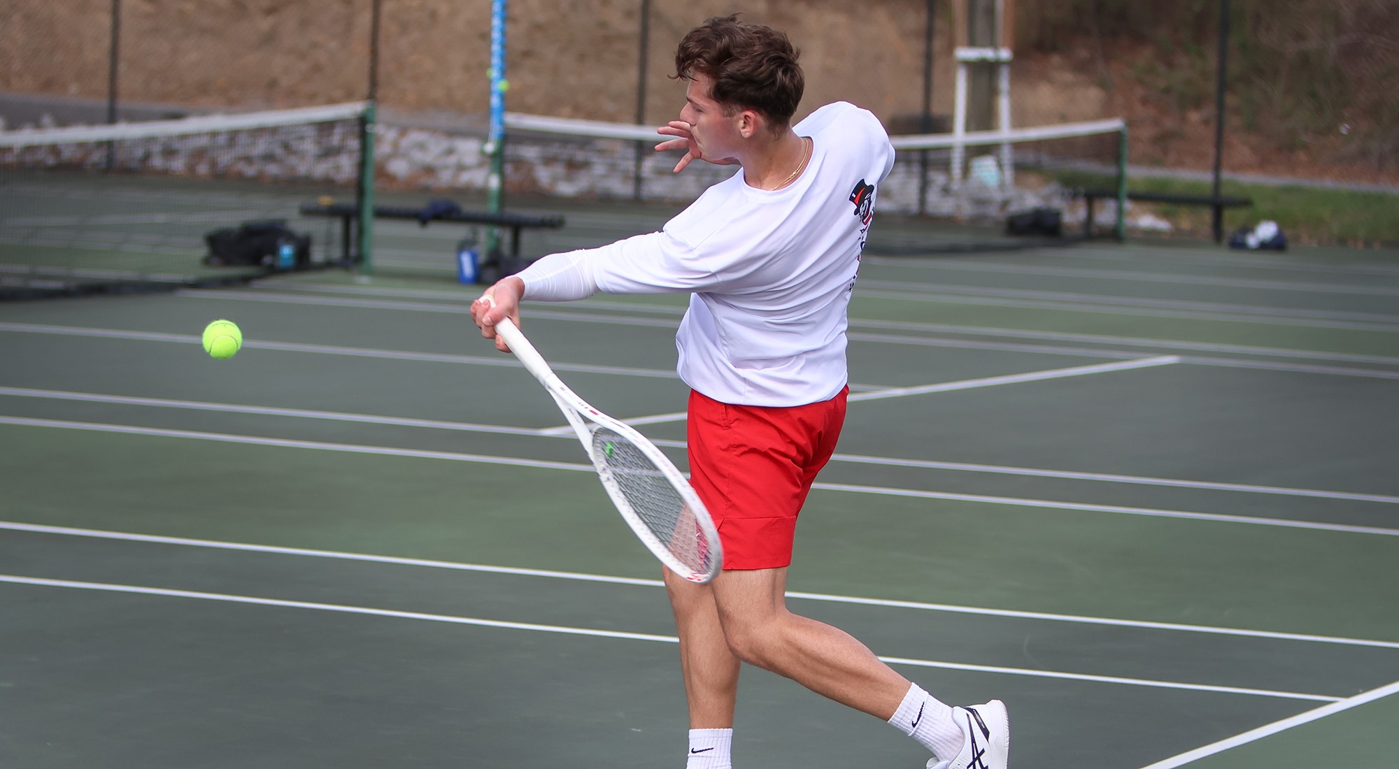 Viktor Yanev hits the ball