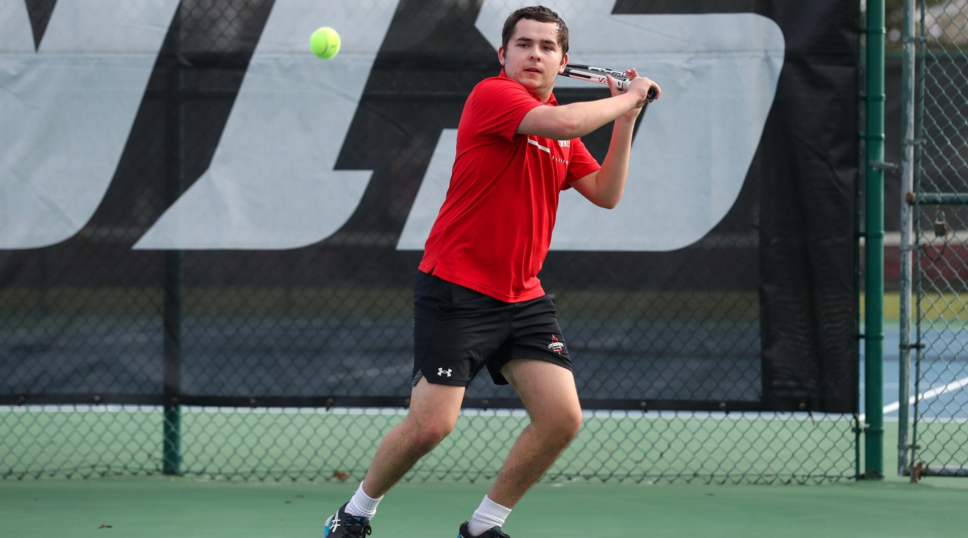 Aidan MacIntosh going for a shot against Albright College during the spring of 2024.