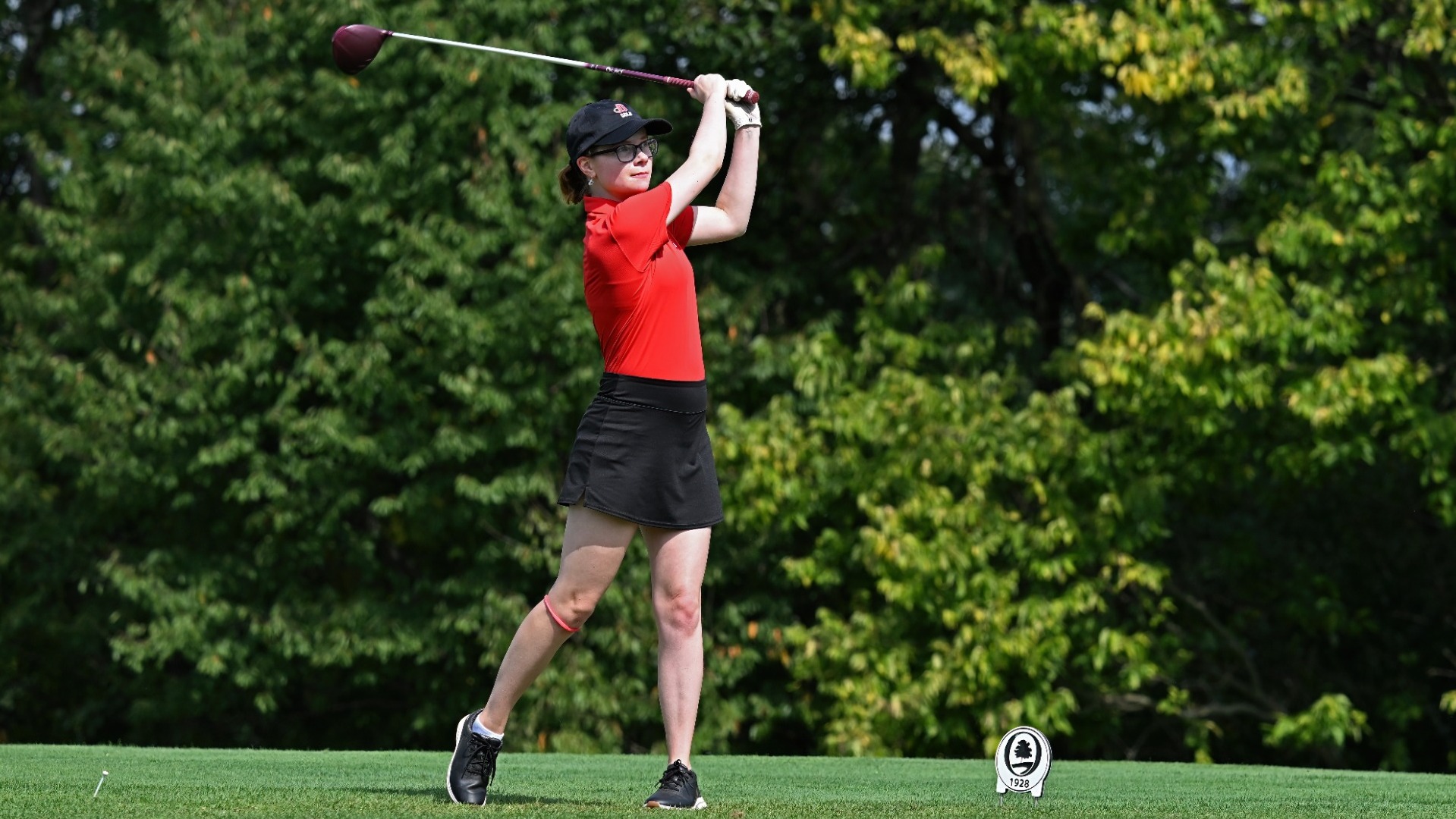 Marin Moore on the tee during the 2024-25 season at the F&M Fall Invite